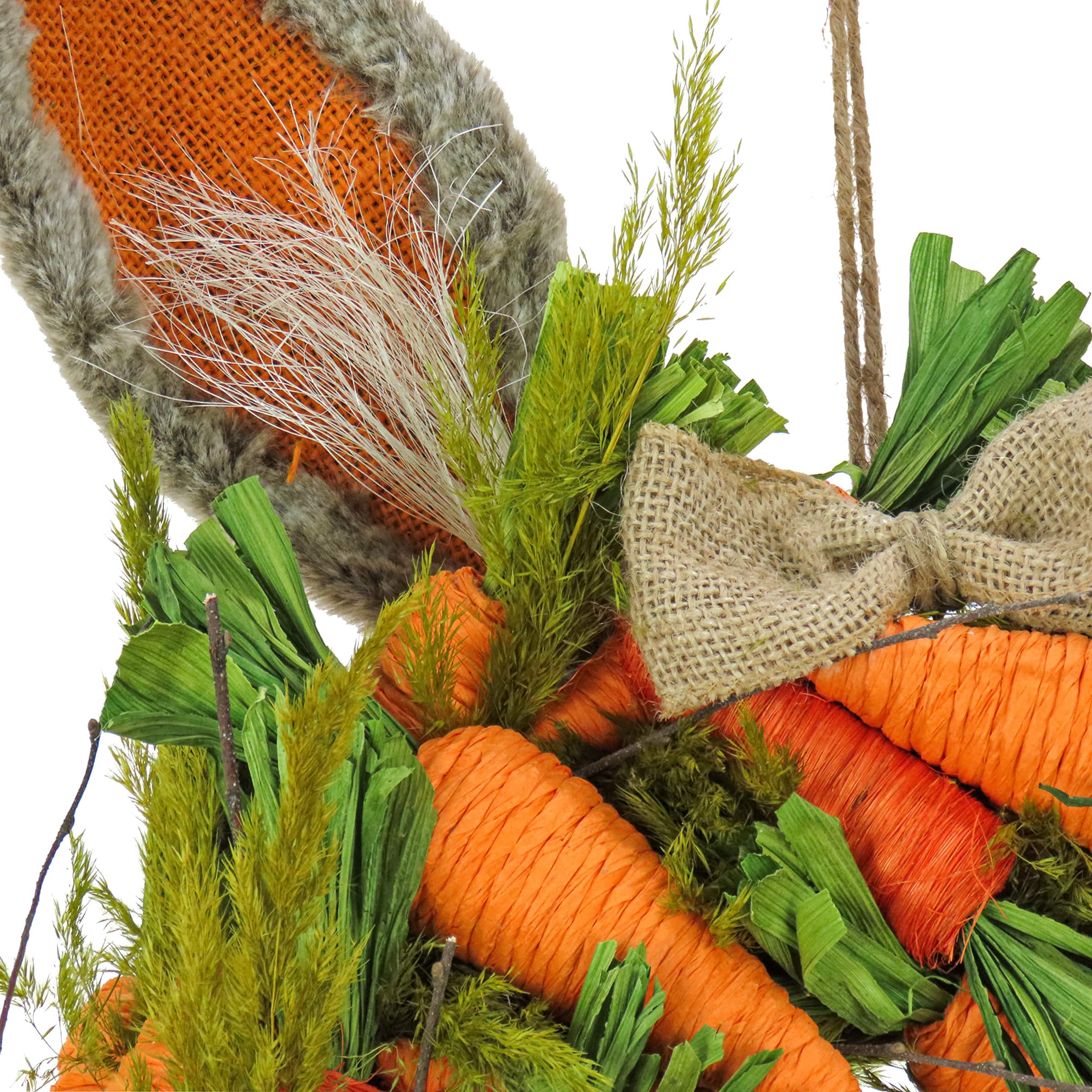 16&#x22; Carrots with Bunny Ears Wreath