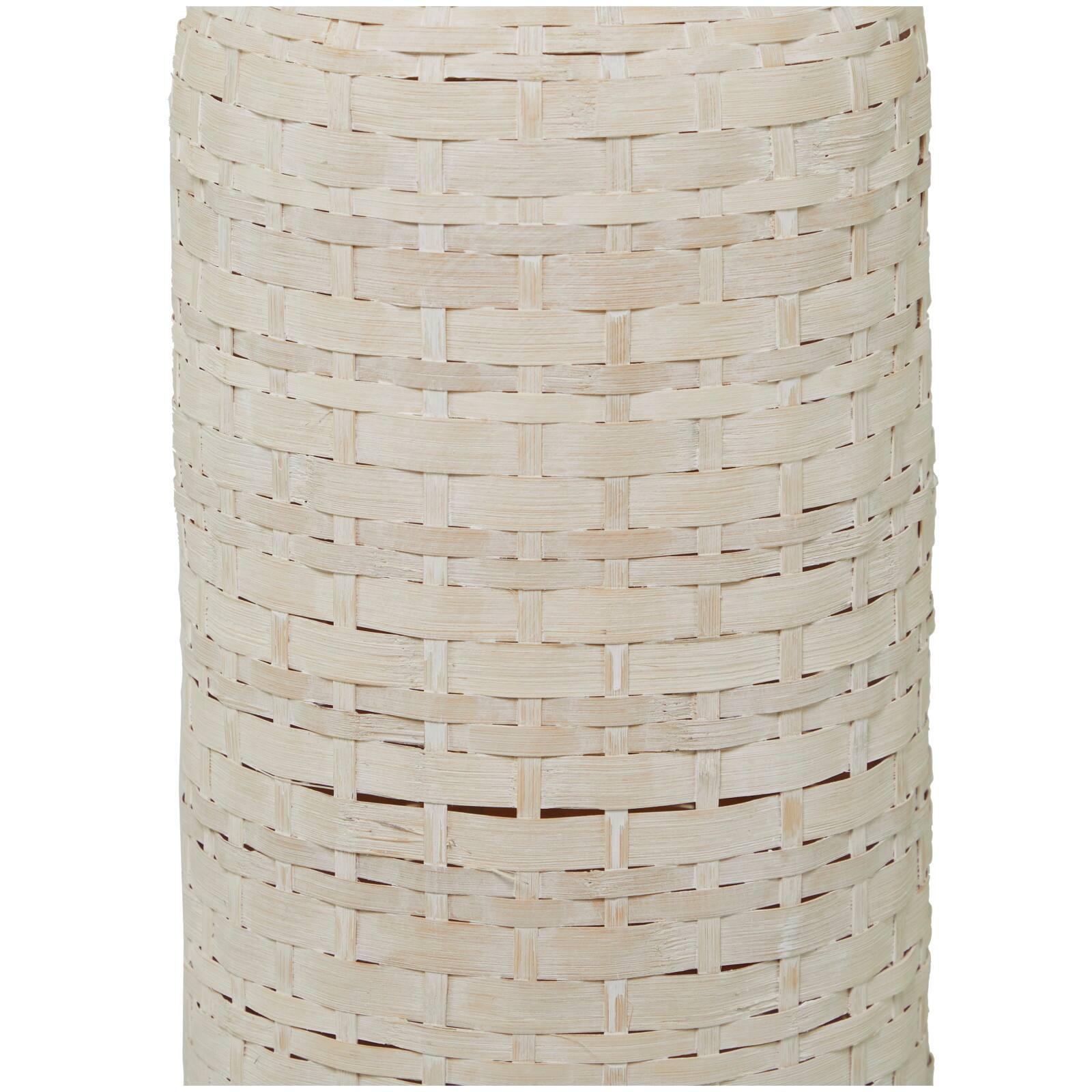 White Bamboo Tall Woven Floor Vase 9&#x22; x 9&#x22; x 48&#x22;