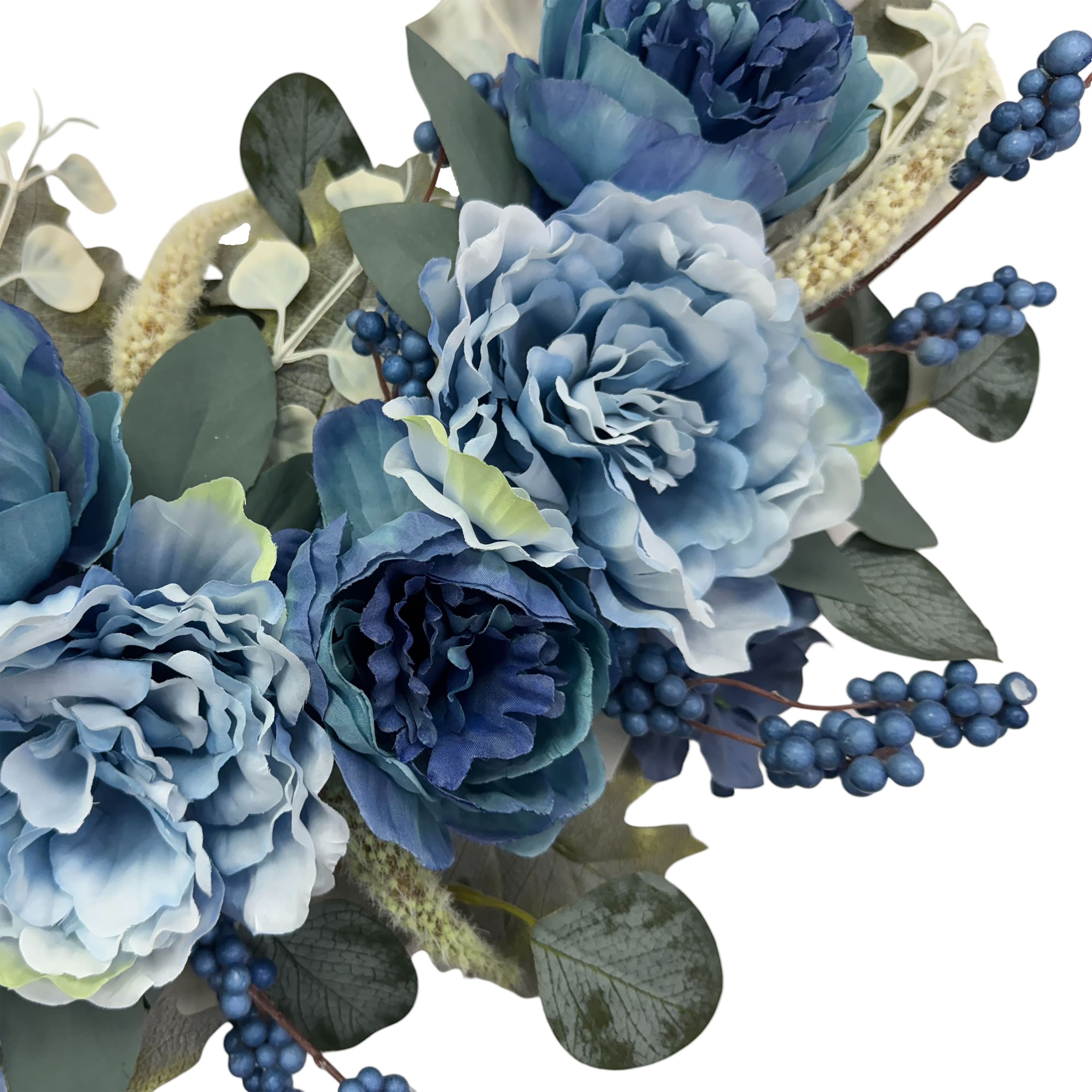 24&#x22; Blue Floral &#x26; Beaded Wreath by Ashland&#xAE;