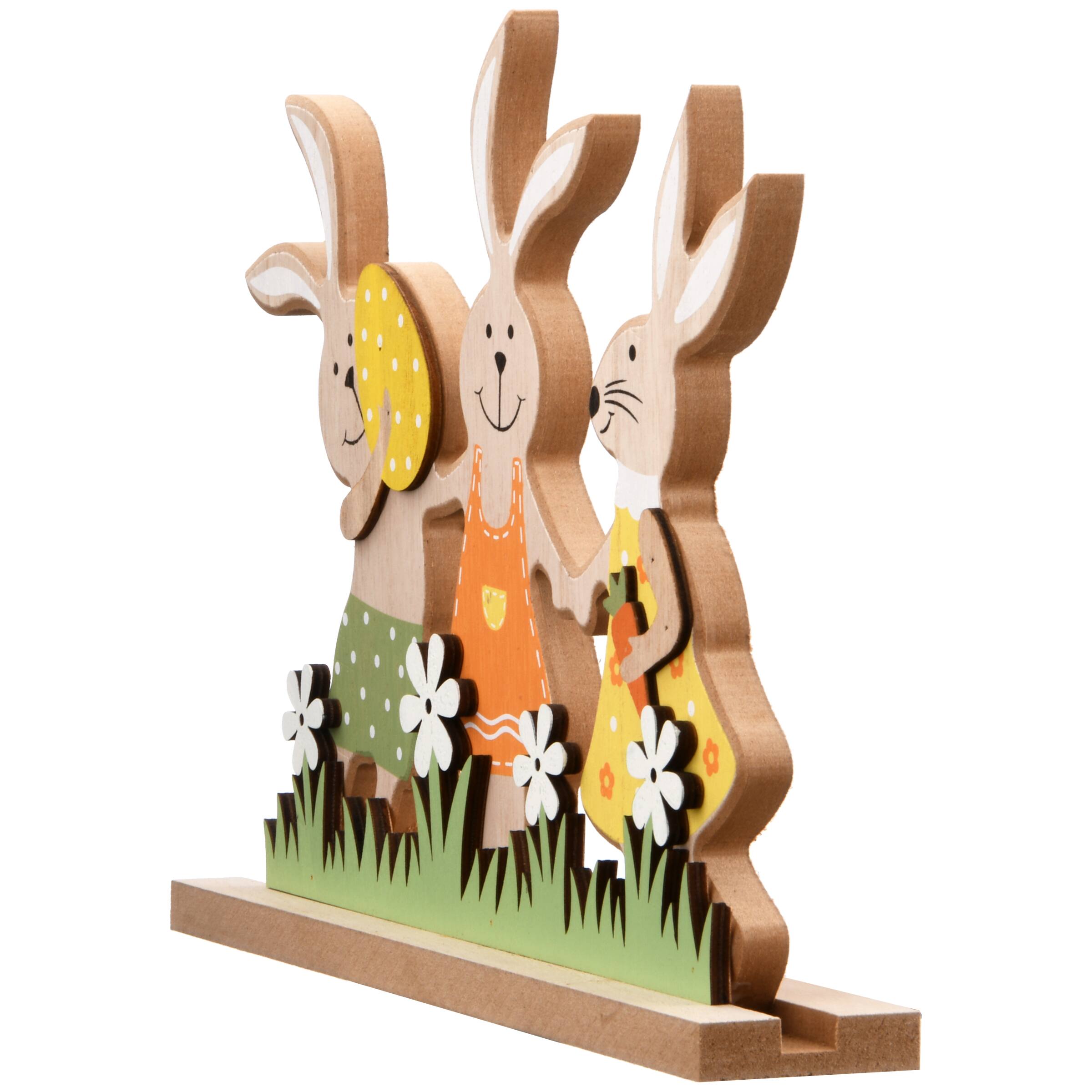 9&#x22; Easter Bunny Wood D&#xE9;cor Accent