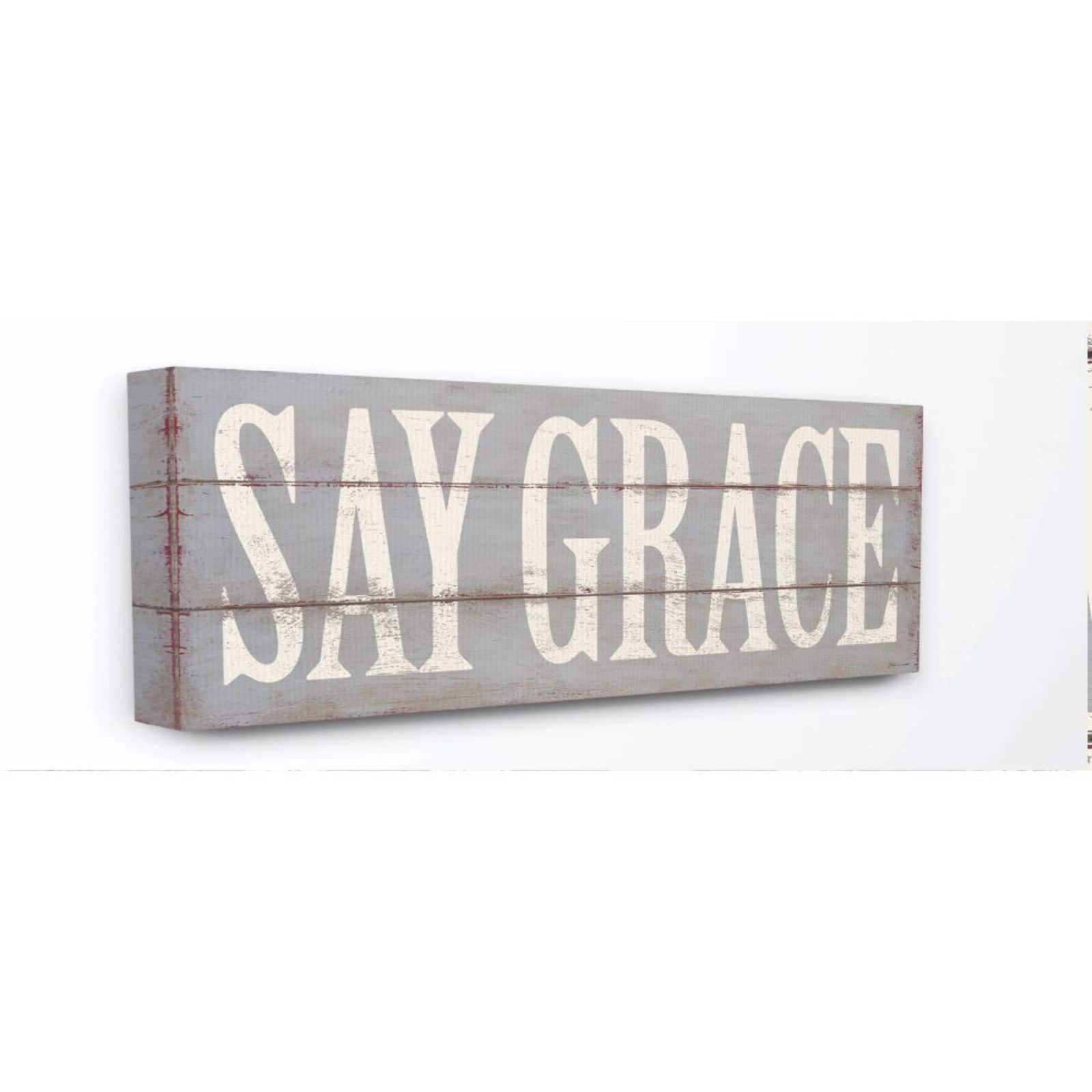 Stupell Industries Gray & White Say Grace Wall Accent