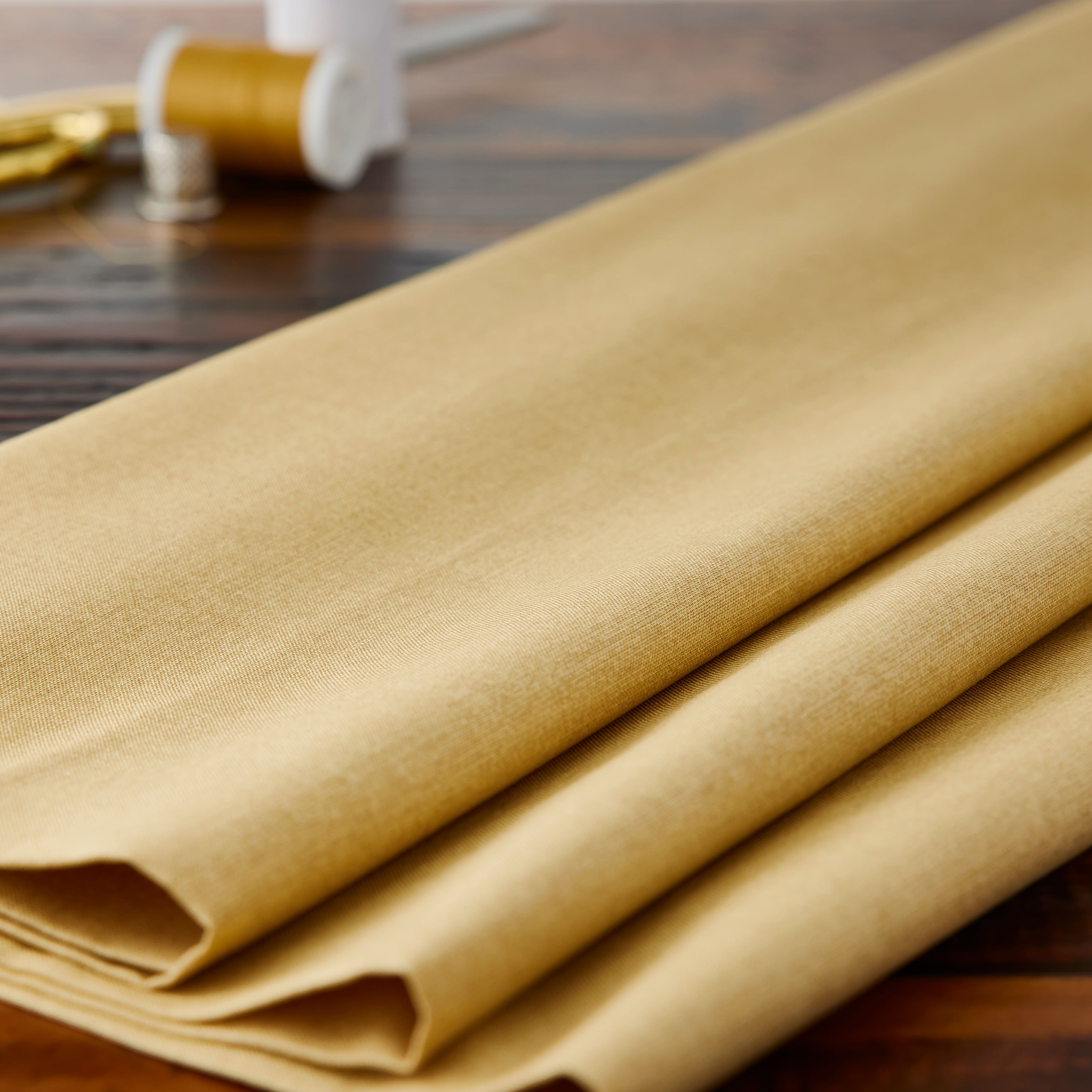 Northcott Retro Chic Yellow Linen Texture Cotton Fabric