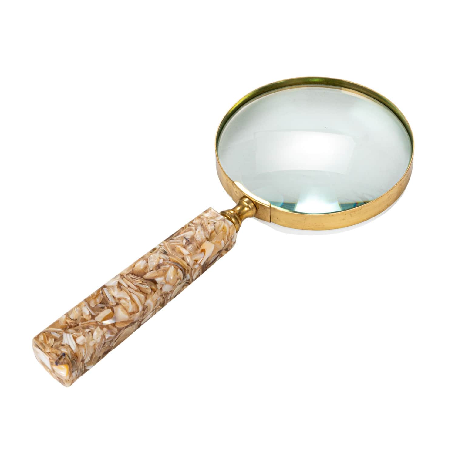 Hello Honey&#xAE; 9&#x22; Brass Magnifying Glass with Mother of Pearl Handle