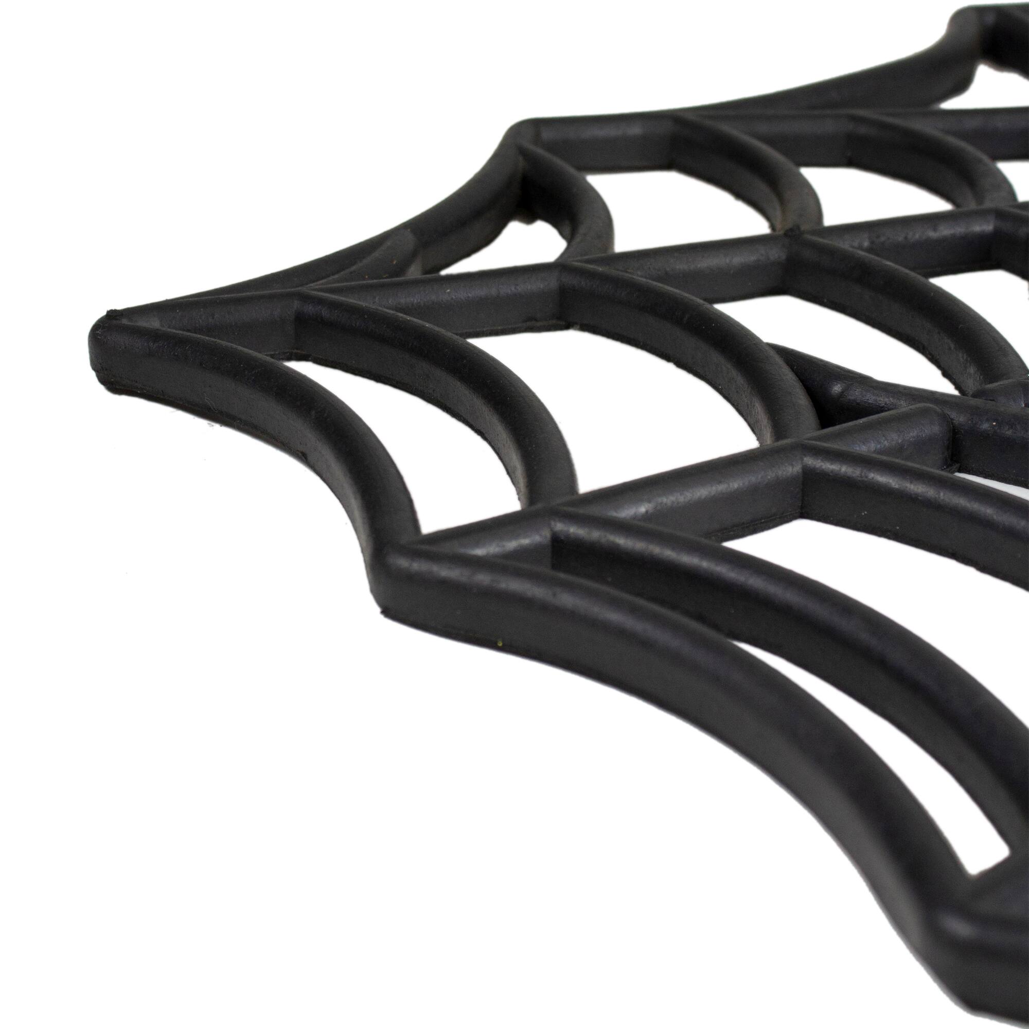 Black Spider Web Rectangular Halloween Doormat