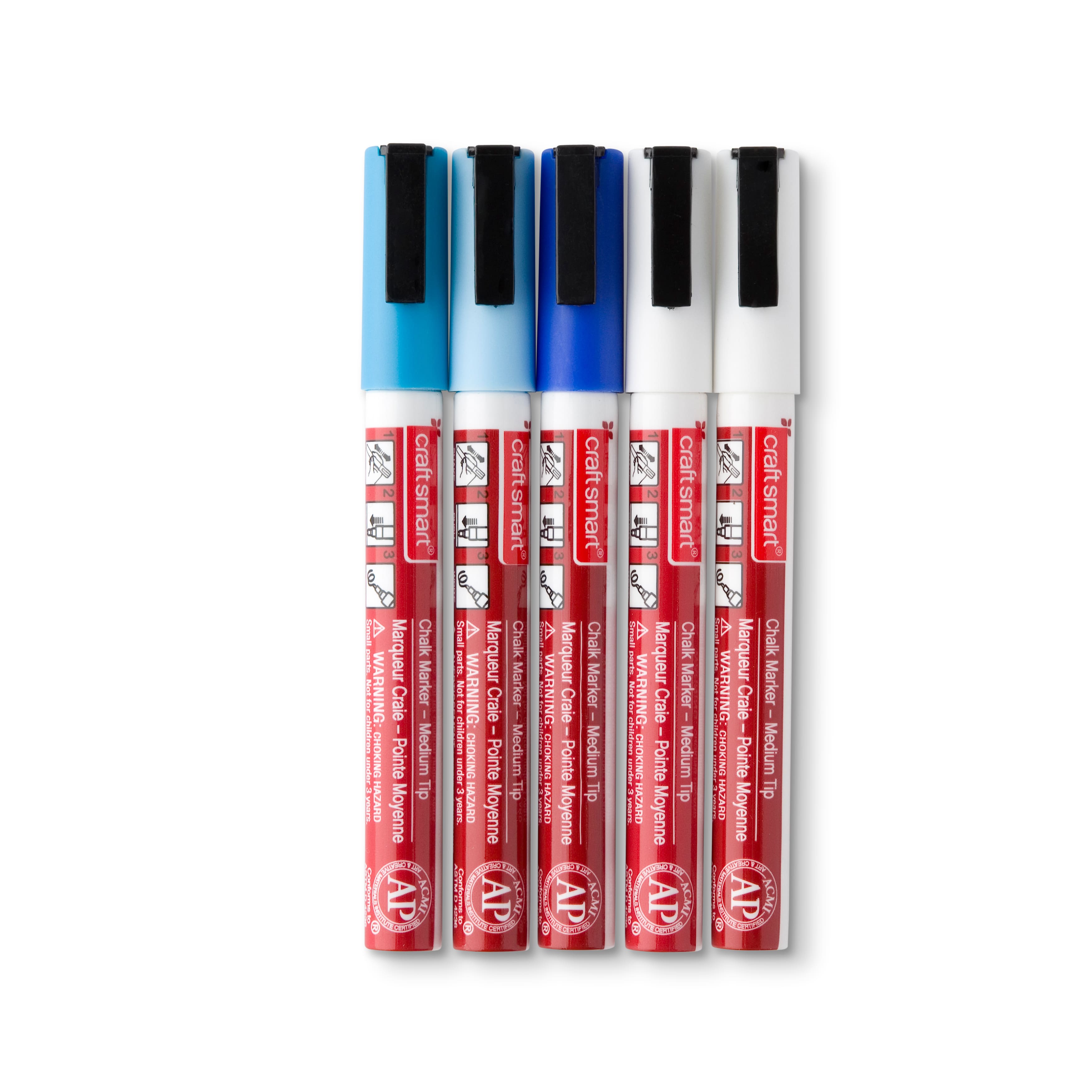9 Packs: 5 ct. (45 total)Gradient Blues Chalk Marker Set by Craft Smart®