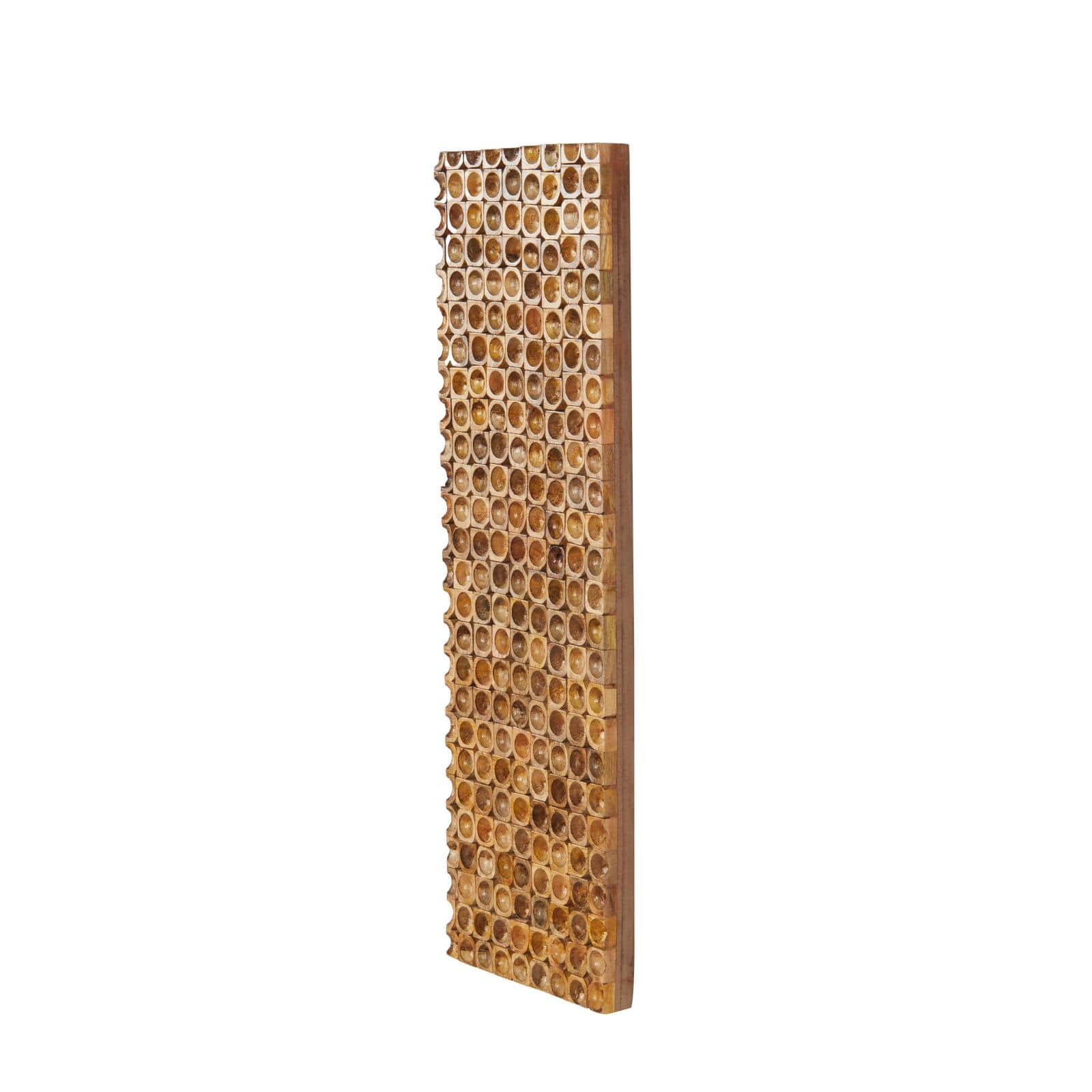 12" x 36" Brown Mango Wood Stacked Tree Trunks Wall Décor