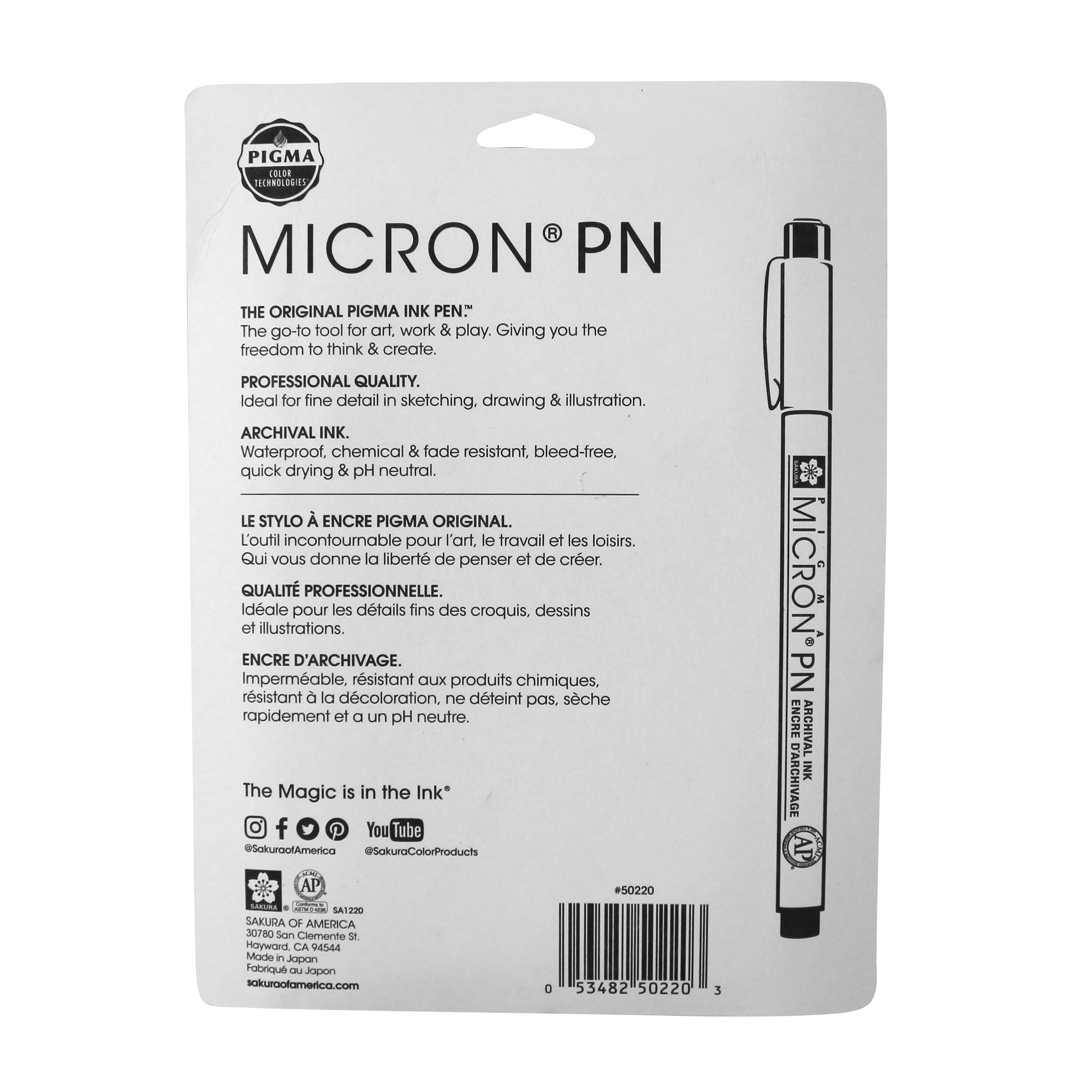 Pigma&#xAE; Micron&#x2122; PN Durable Plastic Nib 8 Color Pen Set
