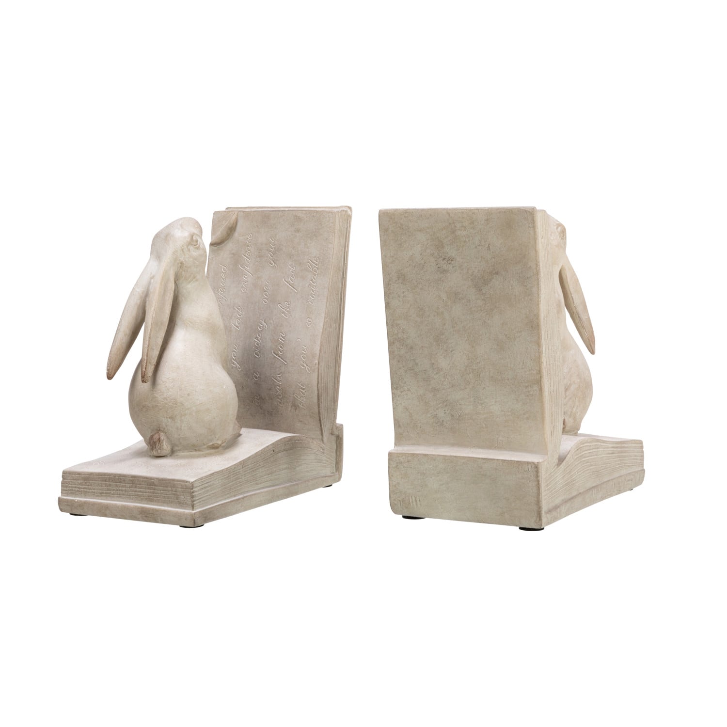 6&#x22; White Finish Bunny Rabbit Bookends Set