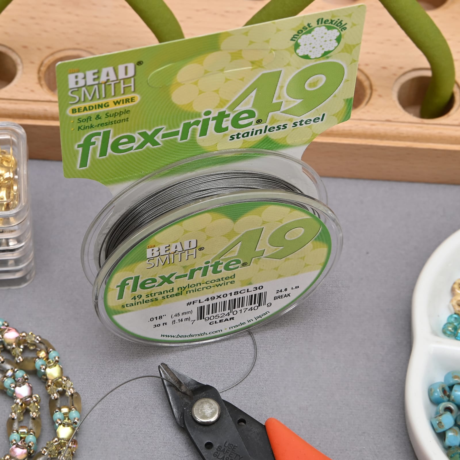 The Beadsmith&#xAE; Flex-rite&#xAE; 0.018&#x22; Clear 49 Strand Wire, 30ft.