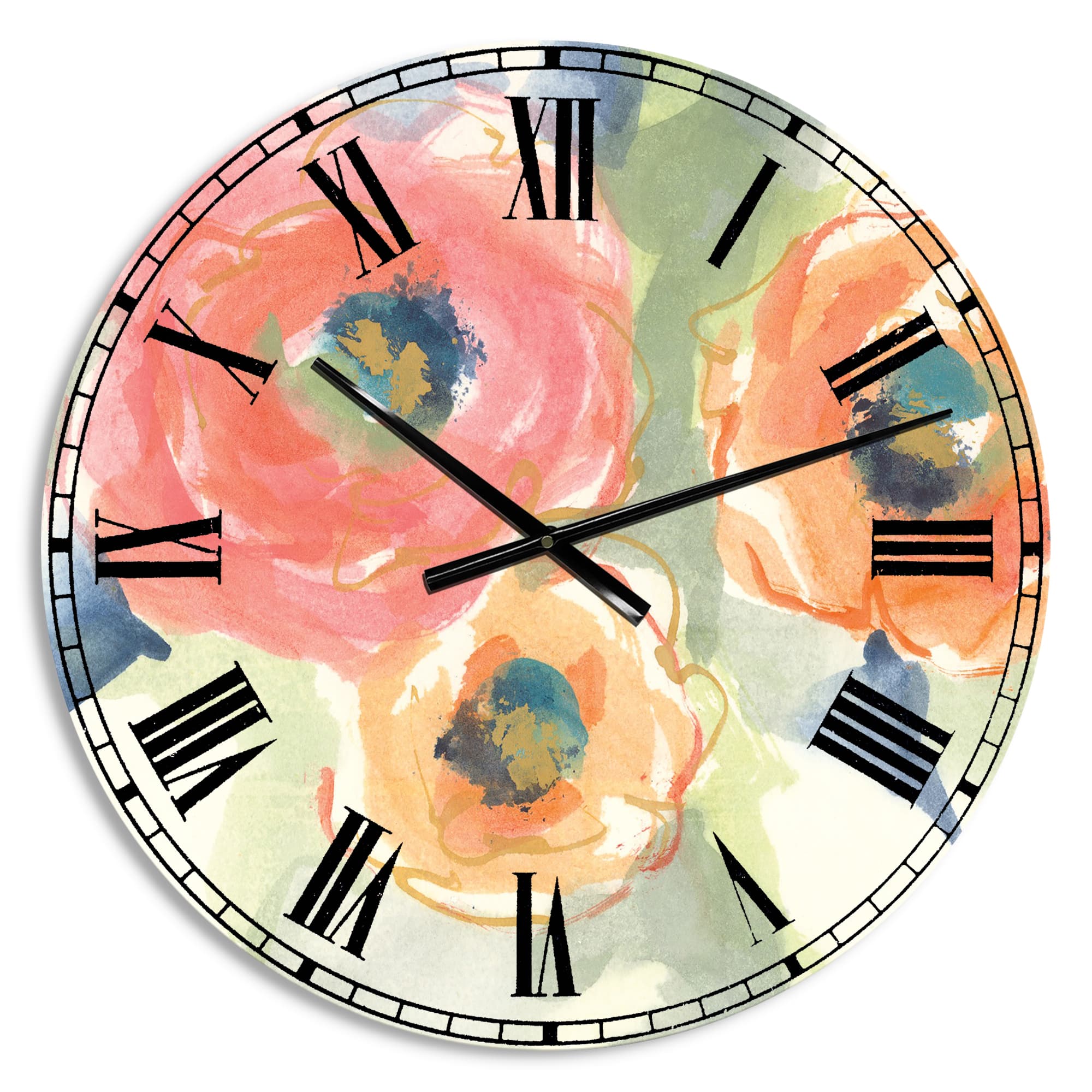 Designart Multicolor Buttercup II Traditional Wall Clock