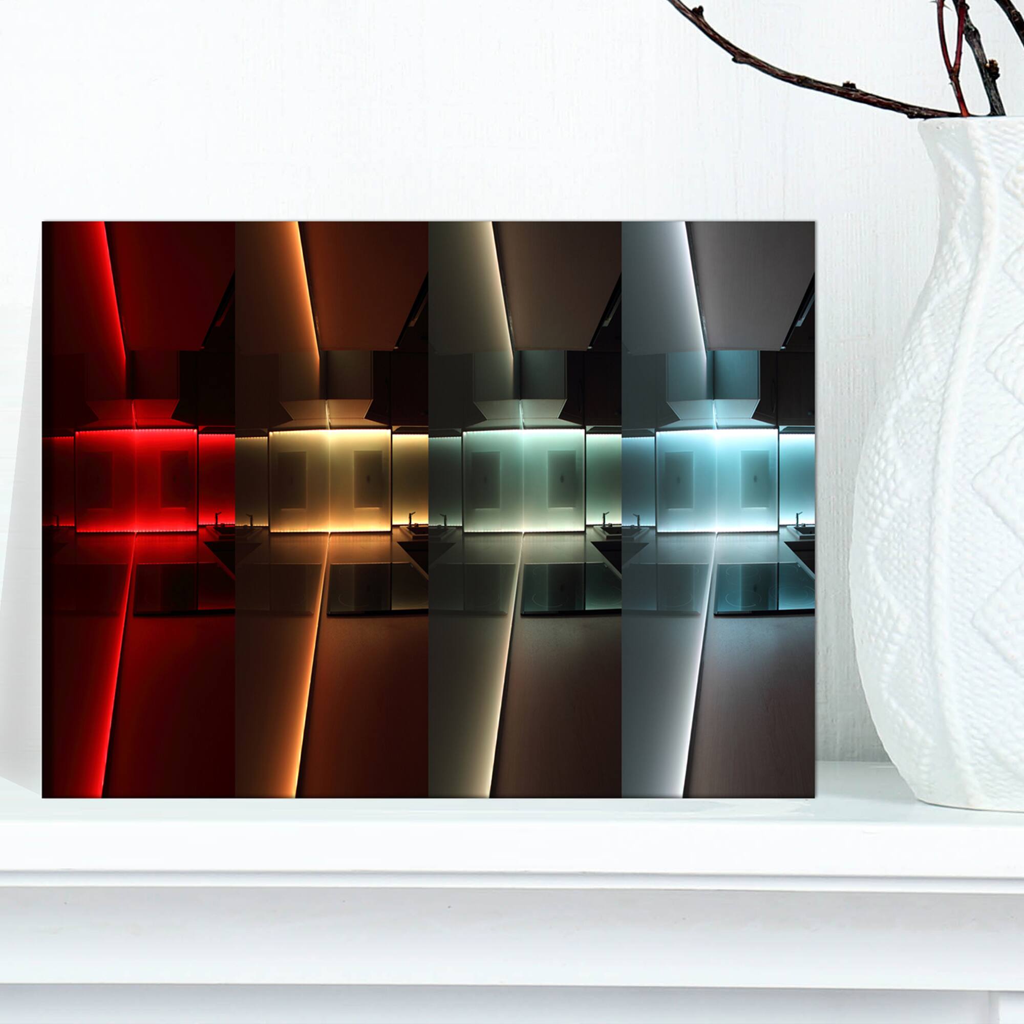 Designart - Kitchen with LED Lighting - Abstract Canvas art print