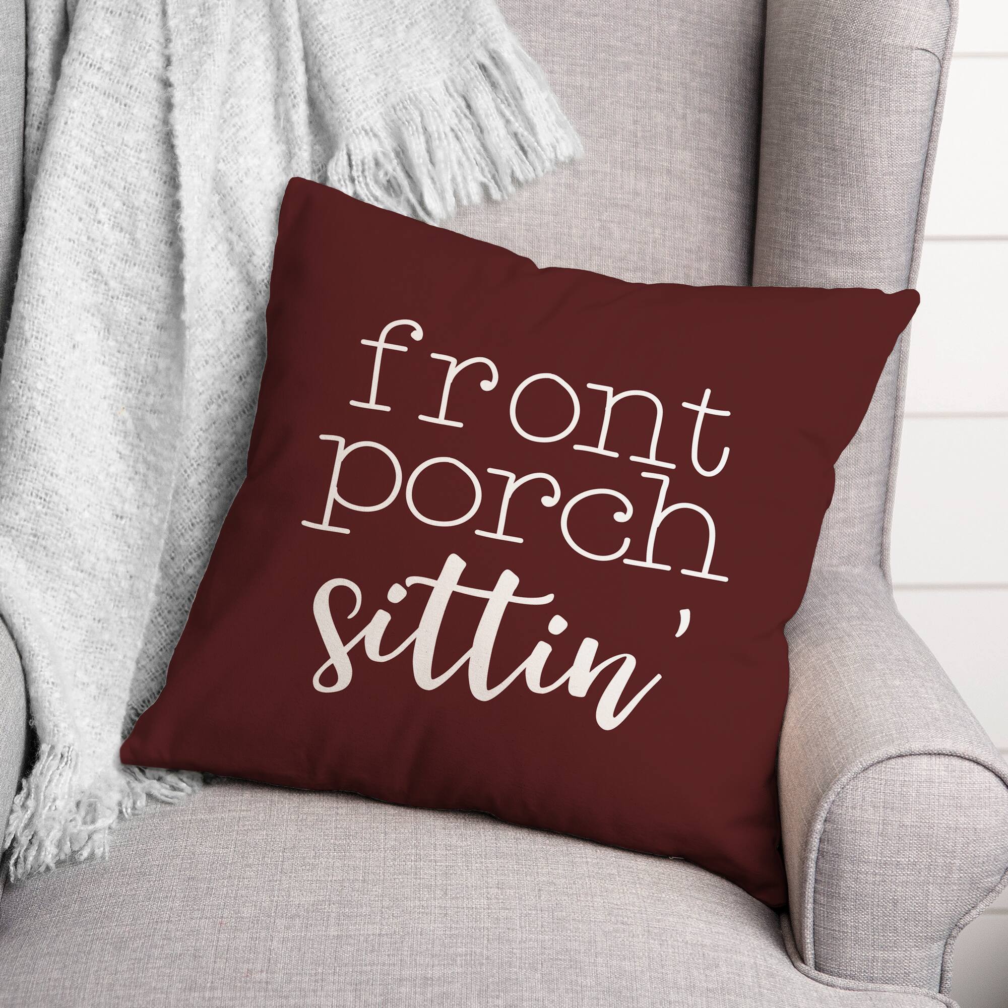 18&#x22; Front Porch Sittin&#x27; Throw Pillow