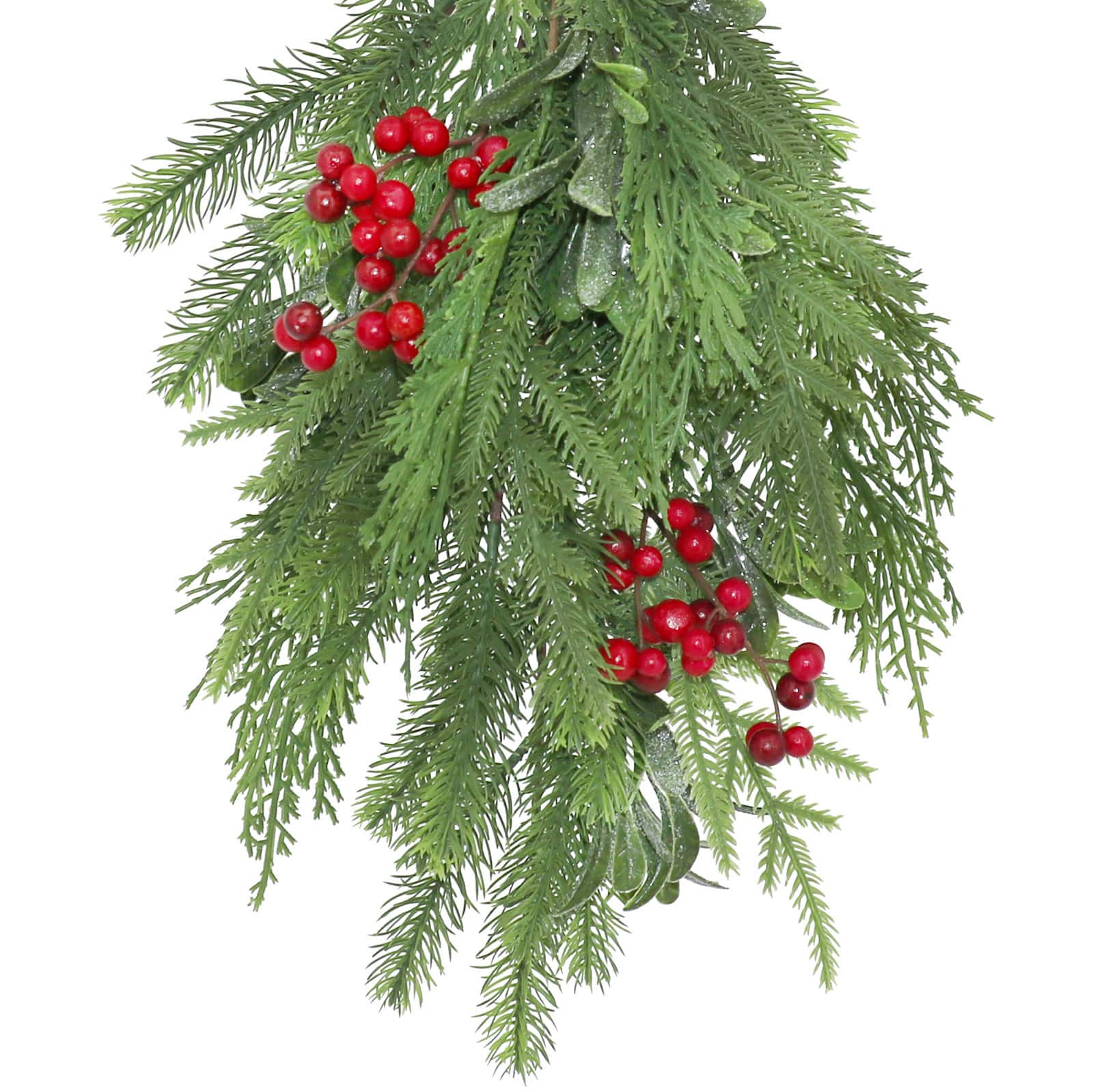 22&#x22; Pine &#x26; Cedar Mix with Mistletoe &#x26; Red Berry Teardrop by Ashland&#xAE;