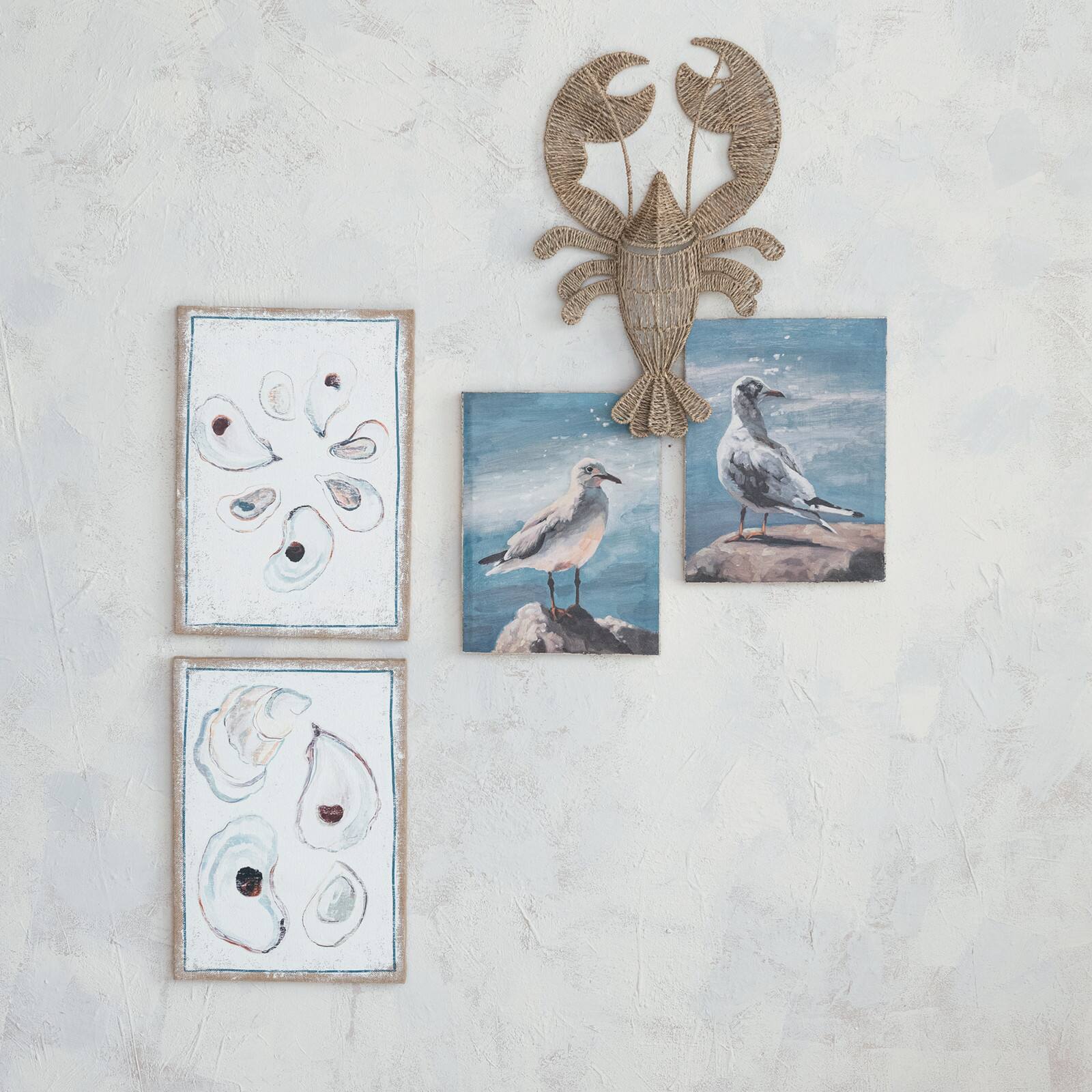 Hello Honey 17.75" Coastal Catch Natural Seagrass Lobster Wall Décor