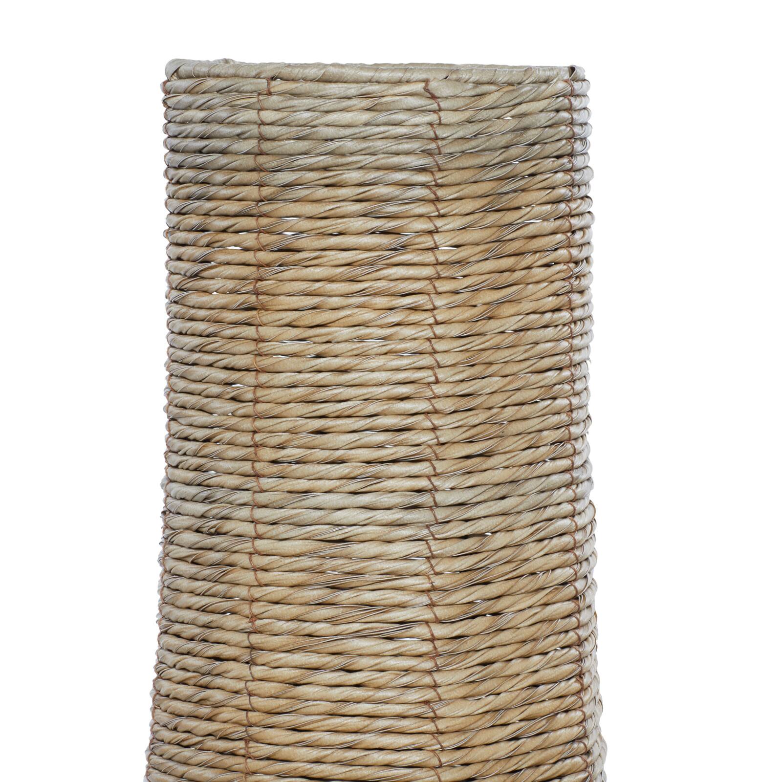 Brown Faux Seagrass Handmade Tall Woven Floor Vase 14&#x22; x 14&#x22; x 44&#x22;