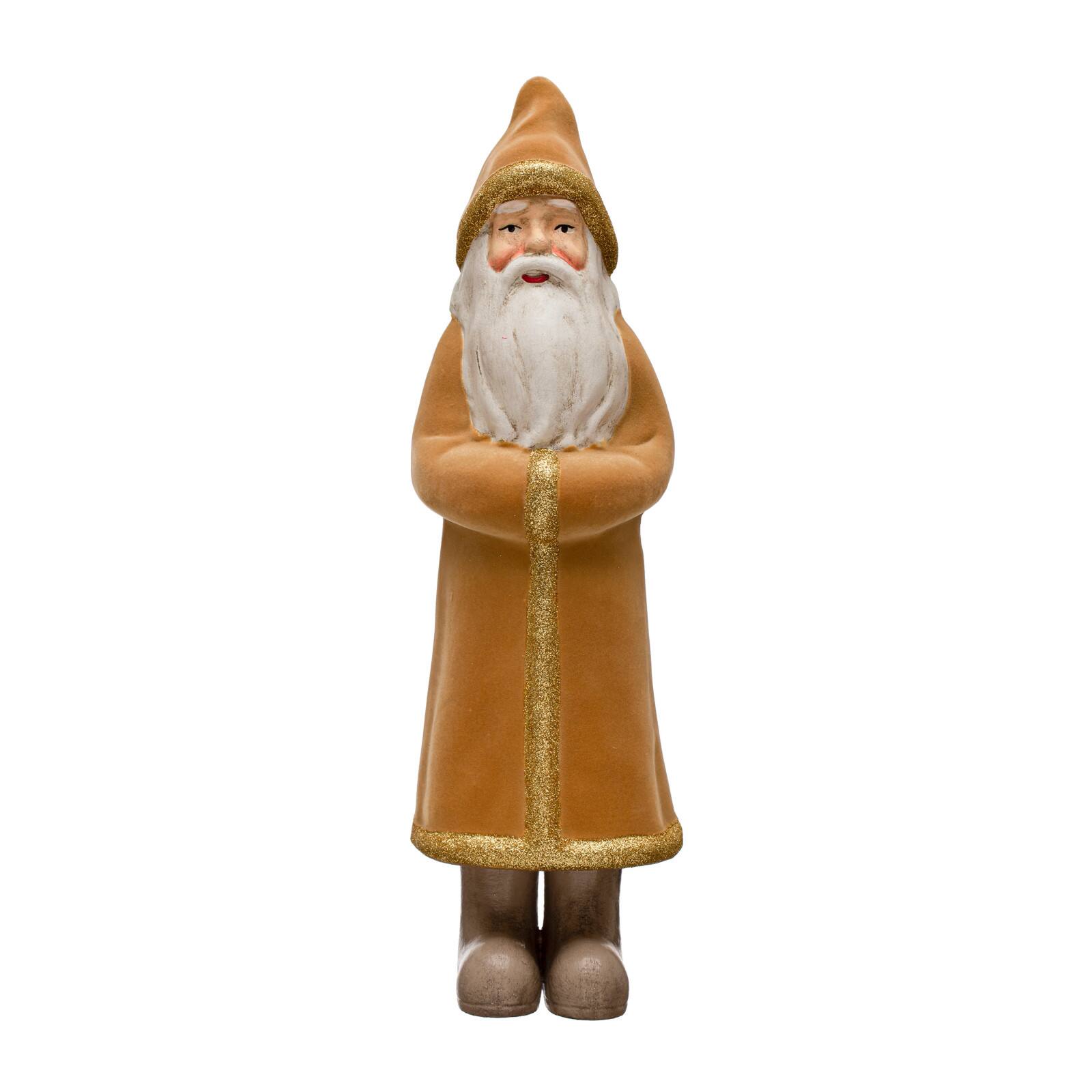Hello Honey® 16.5" Flocked Wood Santa with Glitter