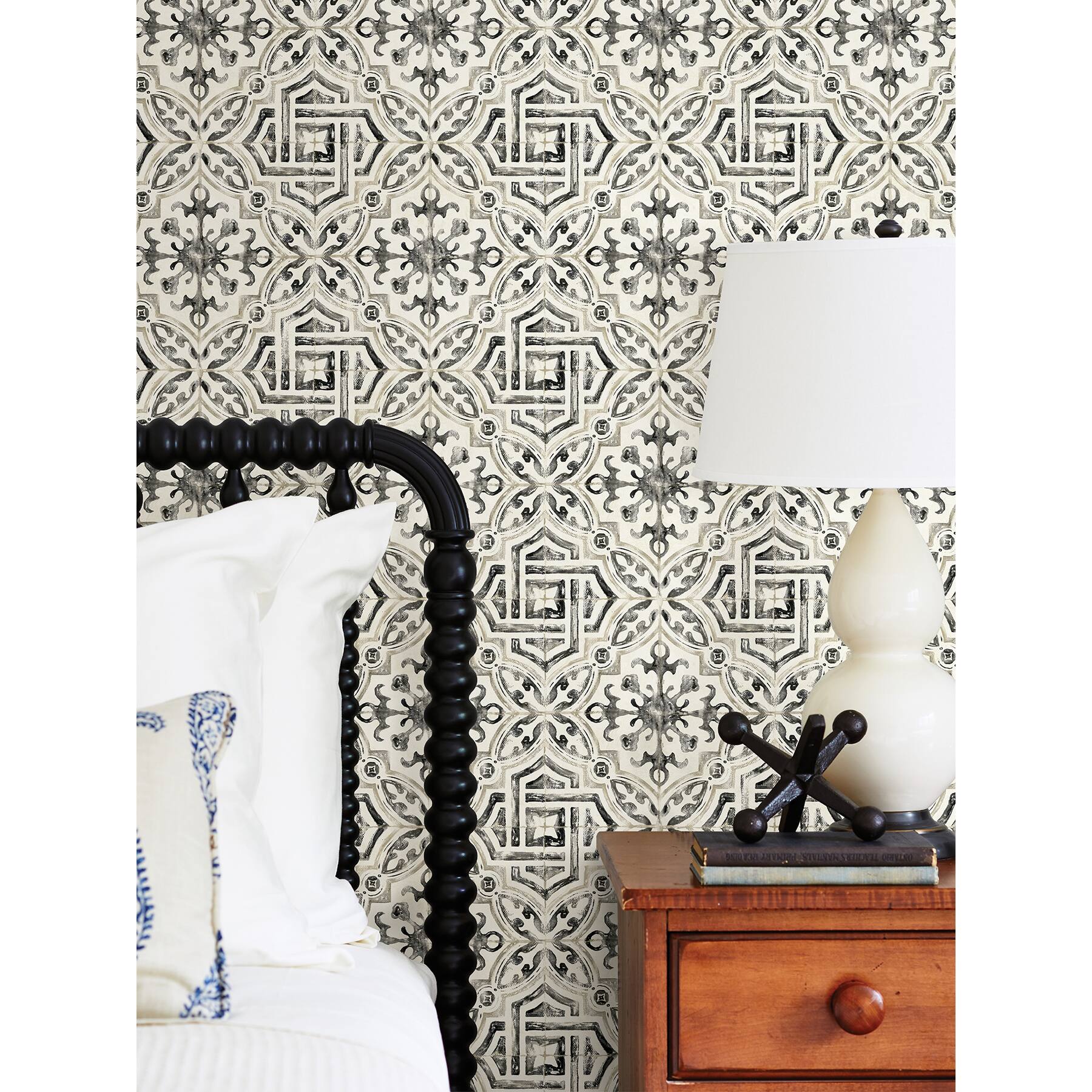 NuWallpaper Black Landondale Peel & Stick Wallpaper