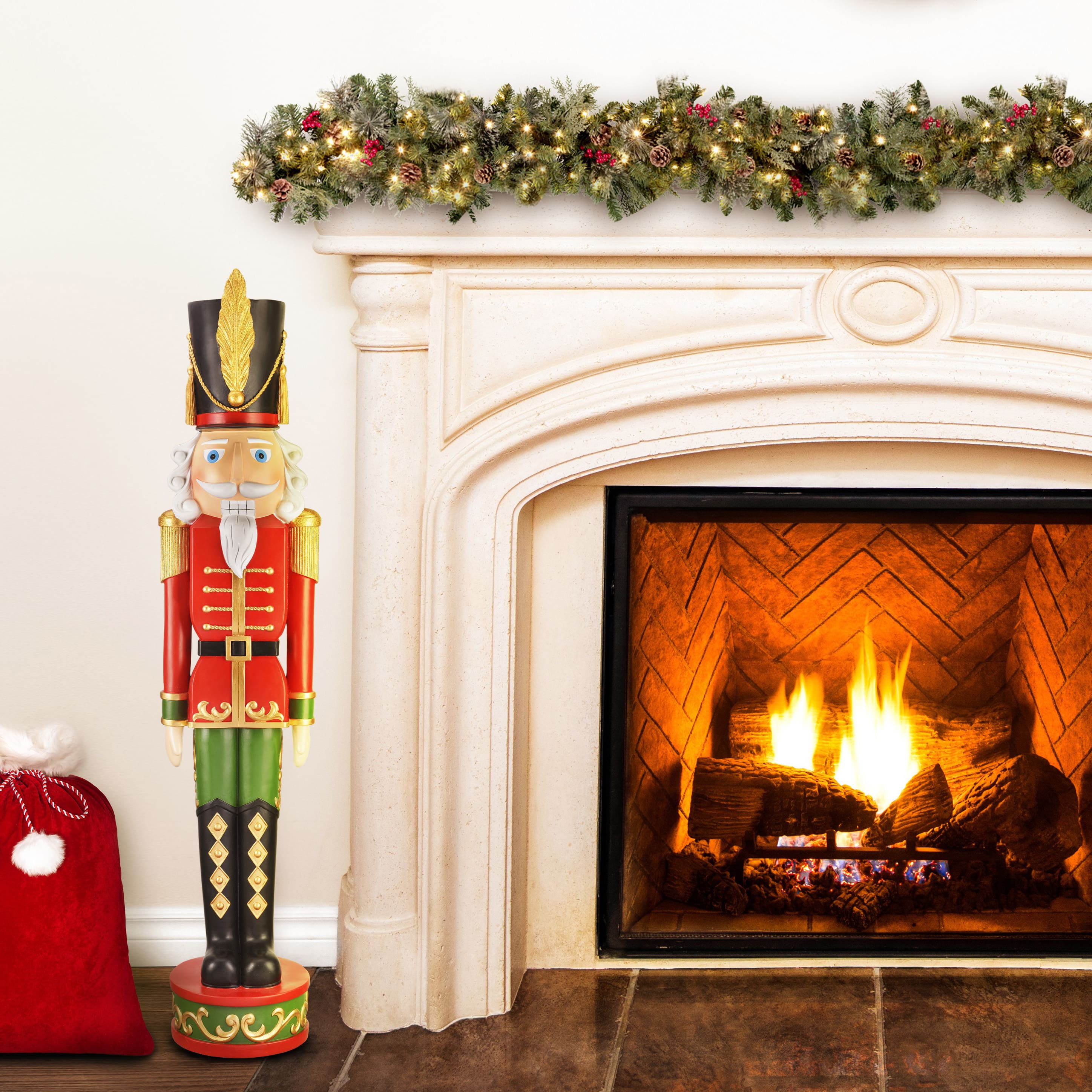 Haute Decor 4ft. Red &#x26; Green Christmas Nutcracker