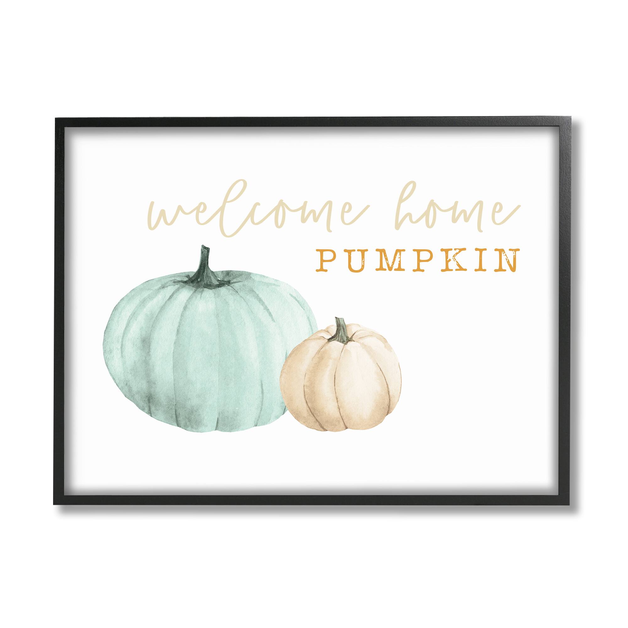 Stupell Industries Welcome Home Pumpkin Phrase Framed Giclee Art