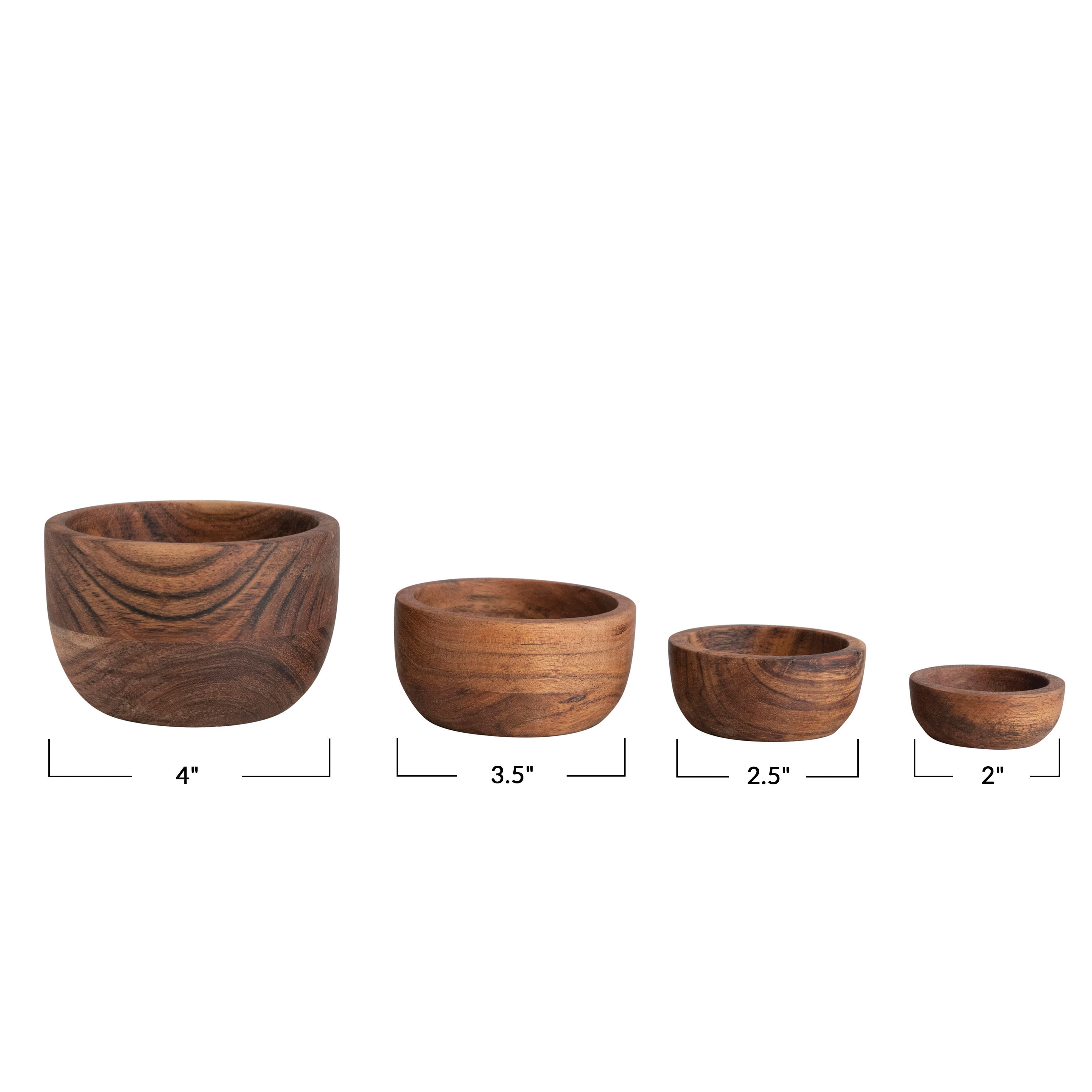 Espresso Finish Acacia Wood Nesting Bowls, 4ct.