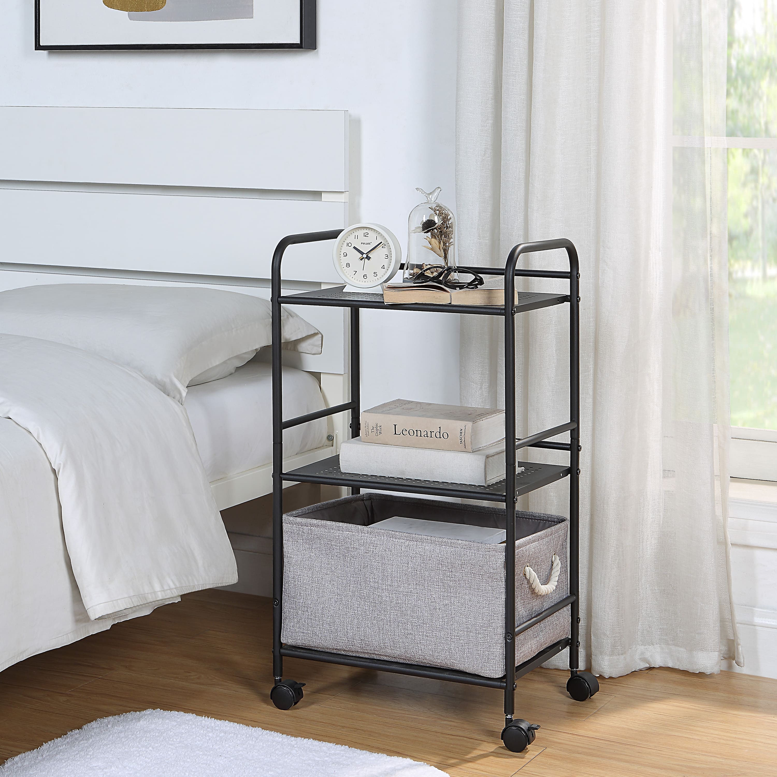 SunnyPoint 3-Tier Metal Rolling Utility Cart