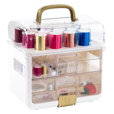 SINGER® Sew-It-Goes 255 Piece Sewing Kit & Craft Organizer Sewing Storage Case with Metallic Embroidery Thread