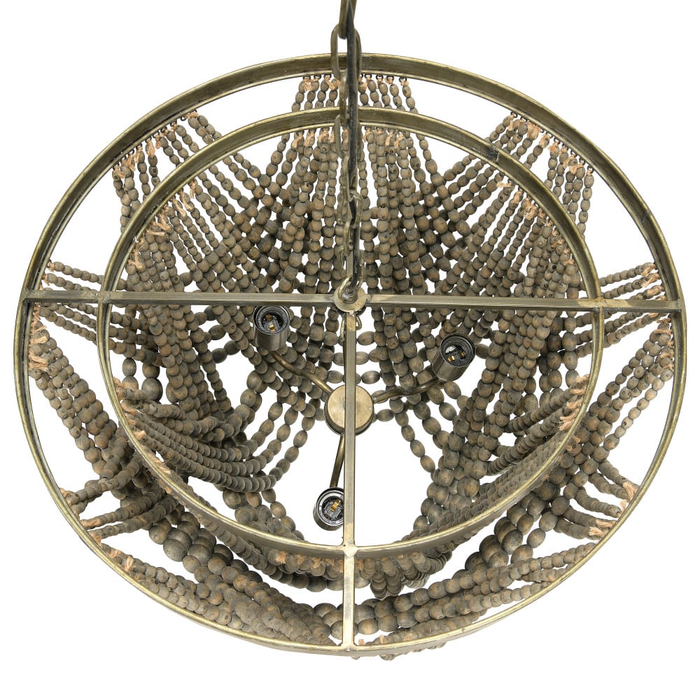 Hello Honey® 26" 2-Tier Draped Wood Bead Chandelier