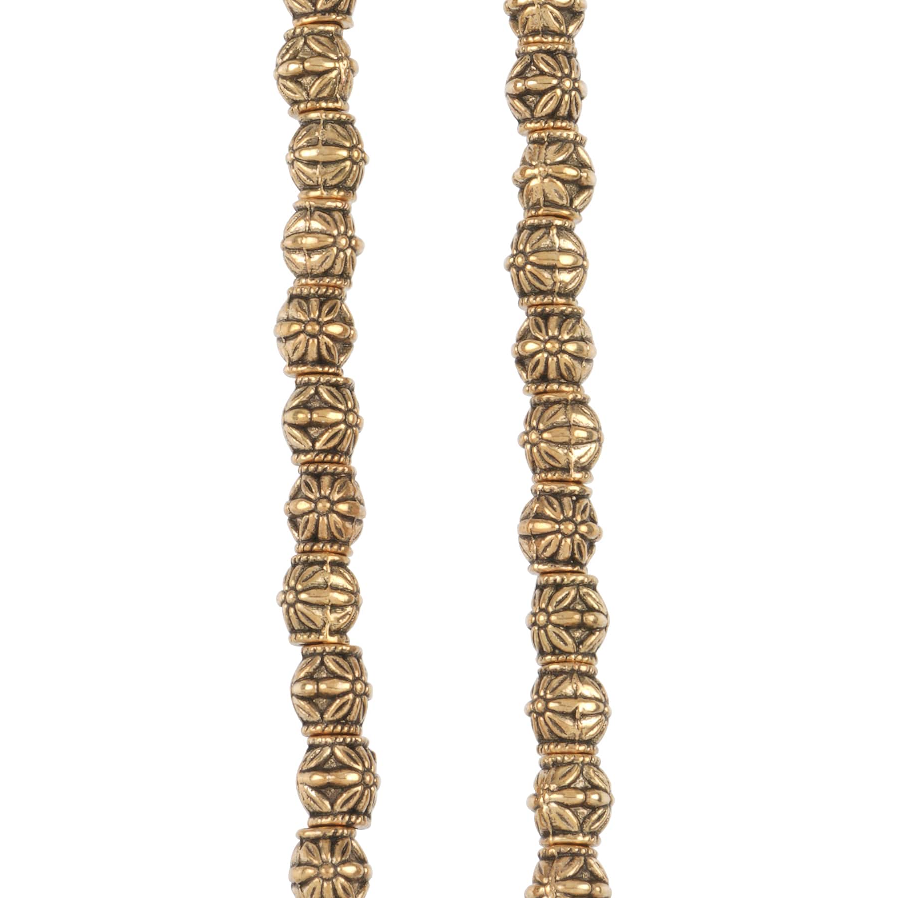 12 Packs: 40 ct. (480 total) Antique Gold Metal Barrel Beads, 6.5mm by Bead Landing™