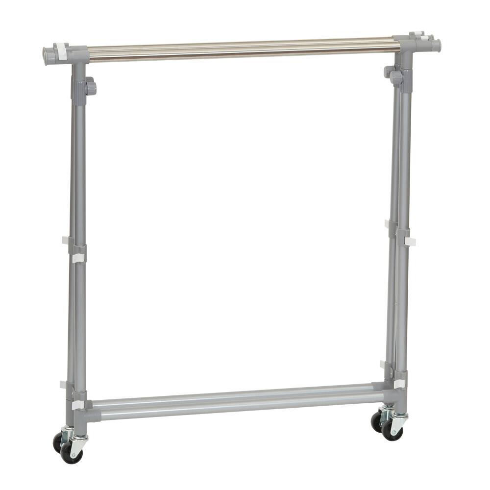 Household Essentials 62" Folding Double Garment Rack with Wheels