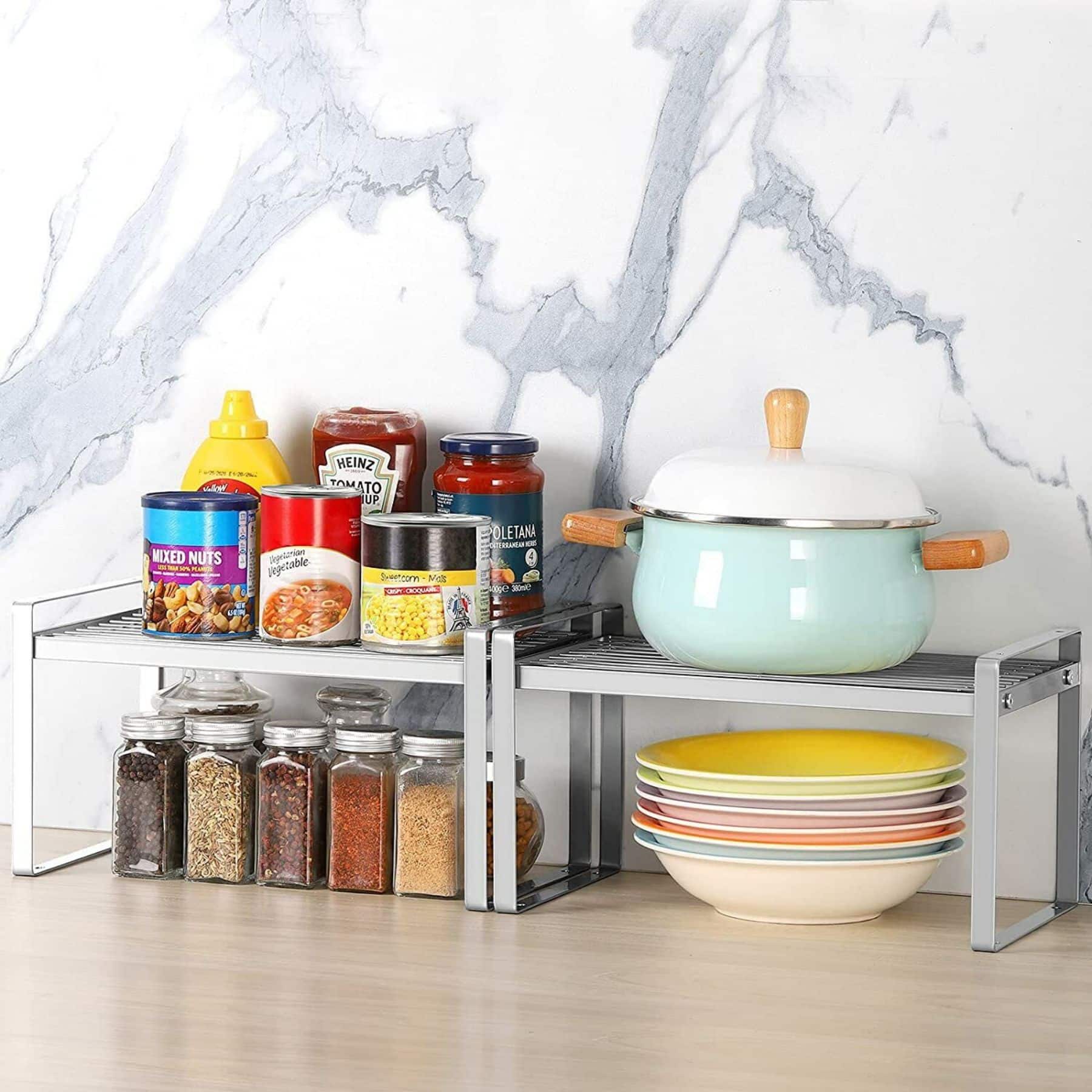 NEX™ Silver Kitchen Cabinet Shelf Organizer, 2ct.