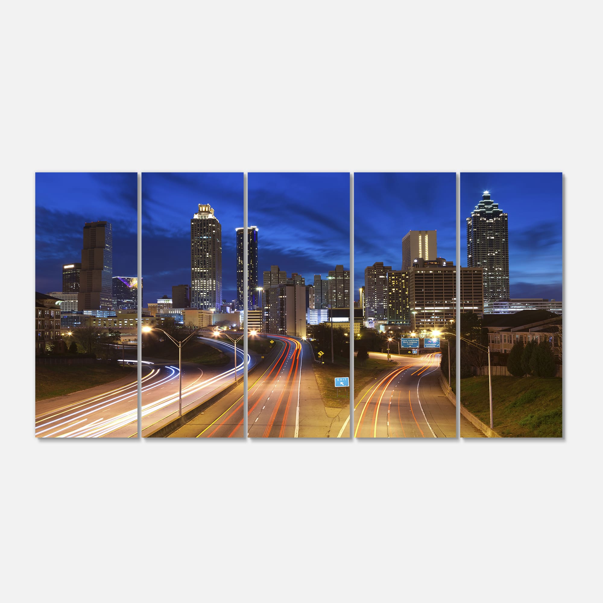 Designart - Atlanta Skyline Twilight Blue Hour - Cityscape Canvas Print