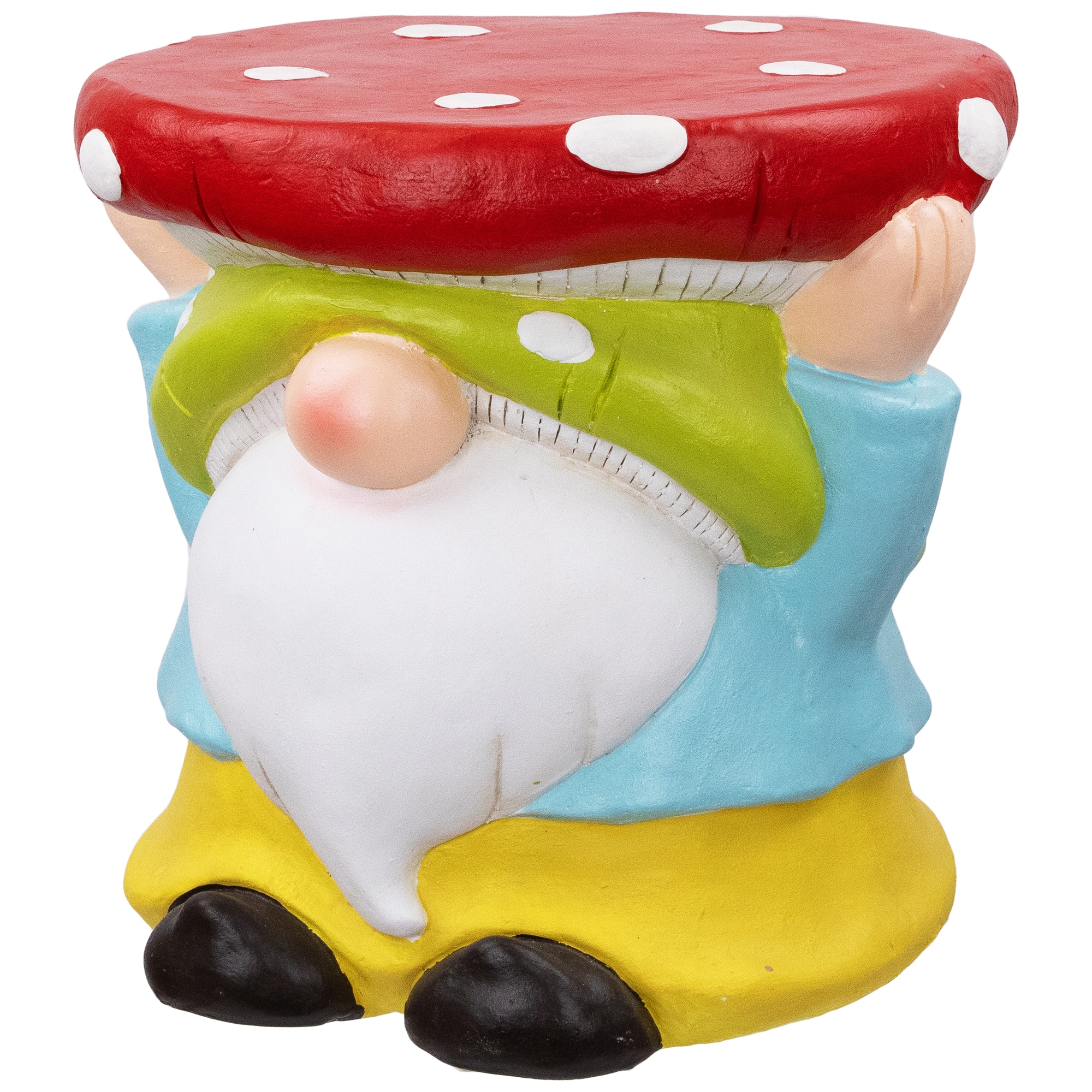 12.25&#x22; Gnome Mushroom Outdoor Garden Plant Stand