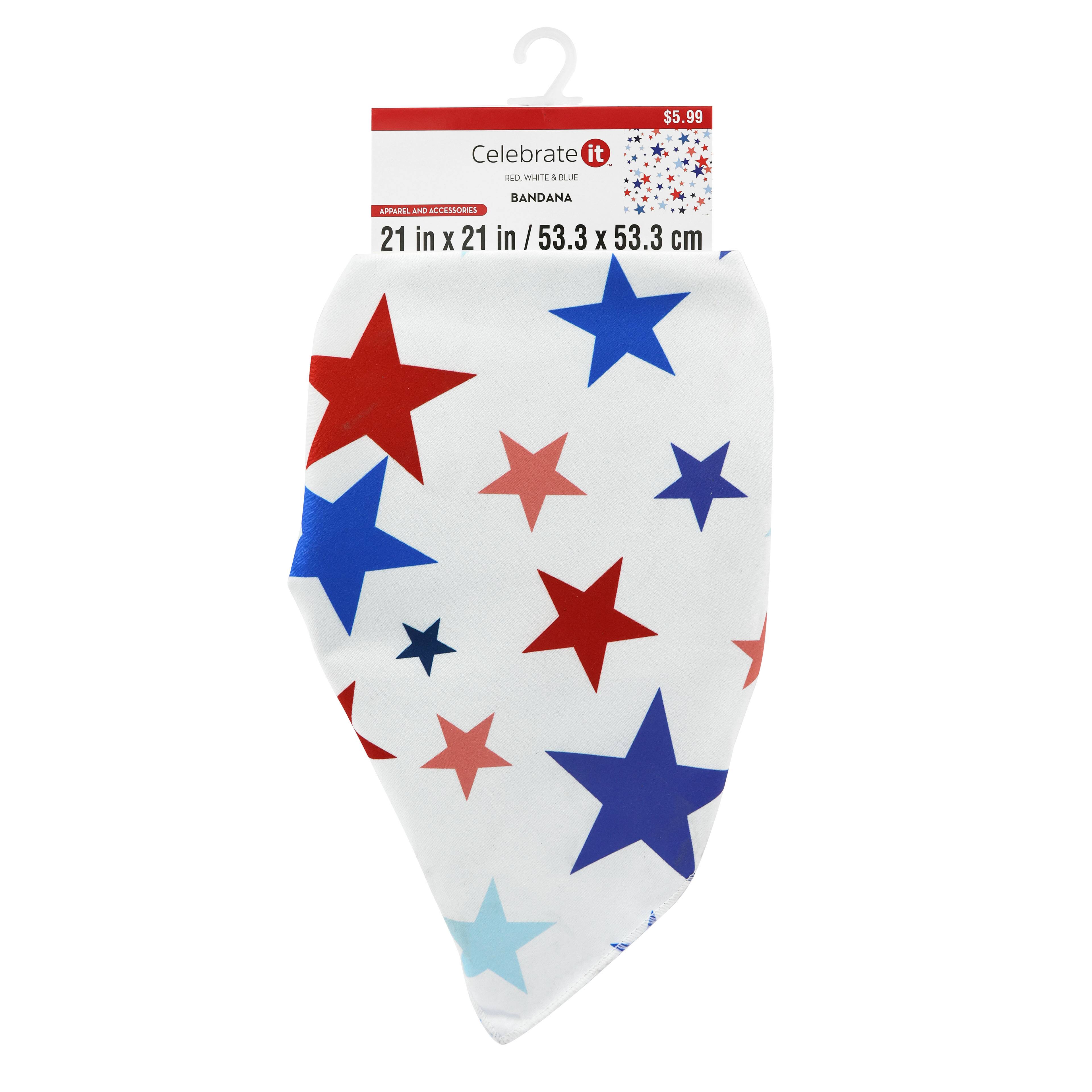 Red, White &#x26; Blue Stars Bandana by Celebrate It&#x2122;