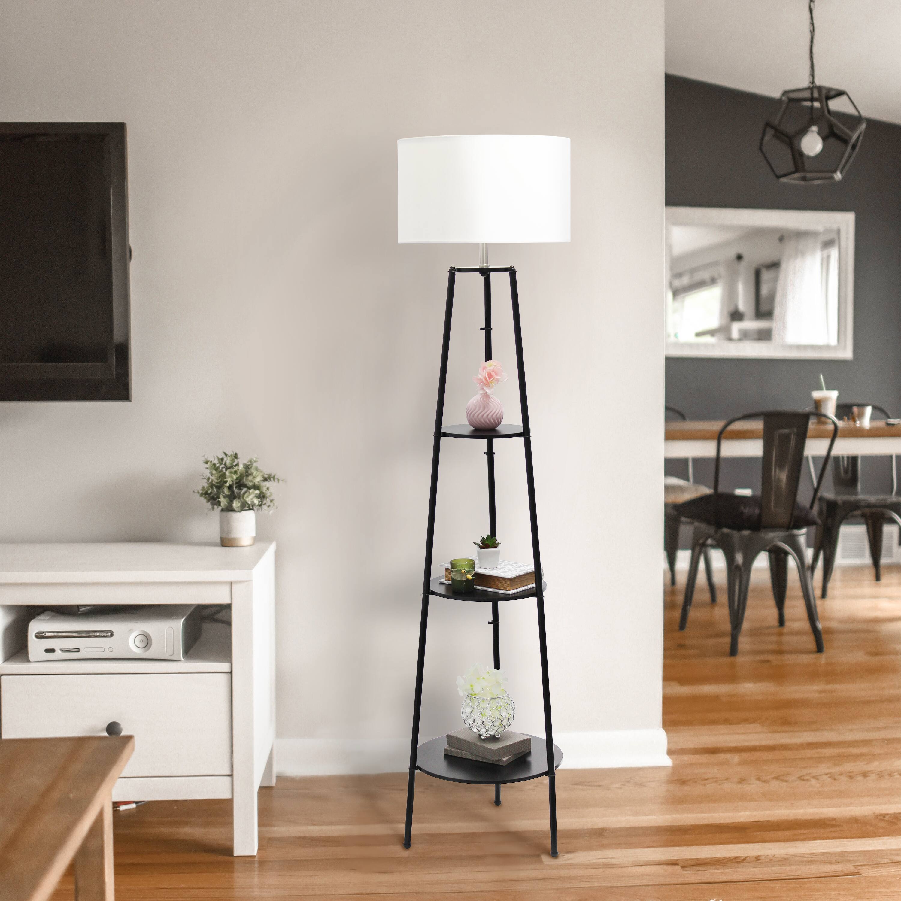 Simple Designs 62.5&#x22; Tripod 3 Tier Floor Lamp