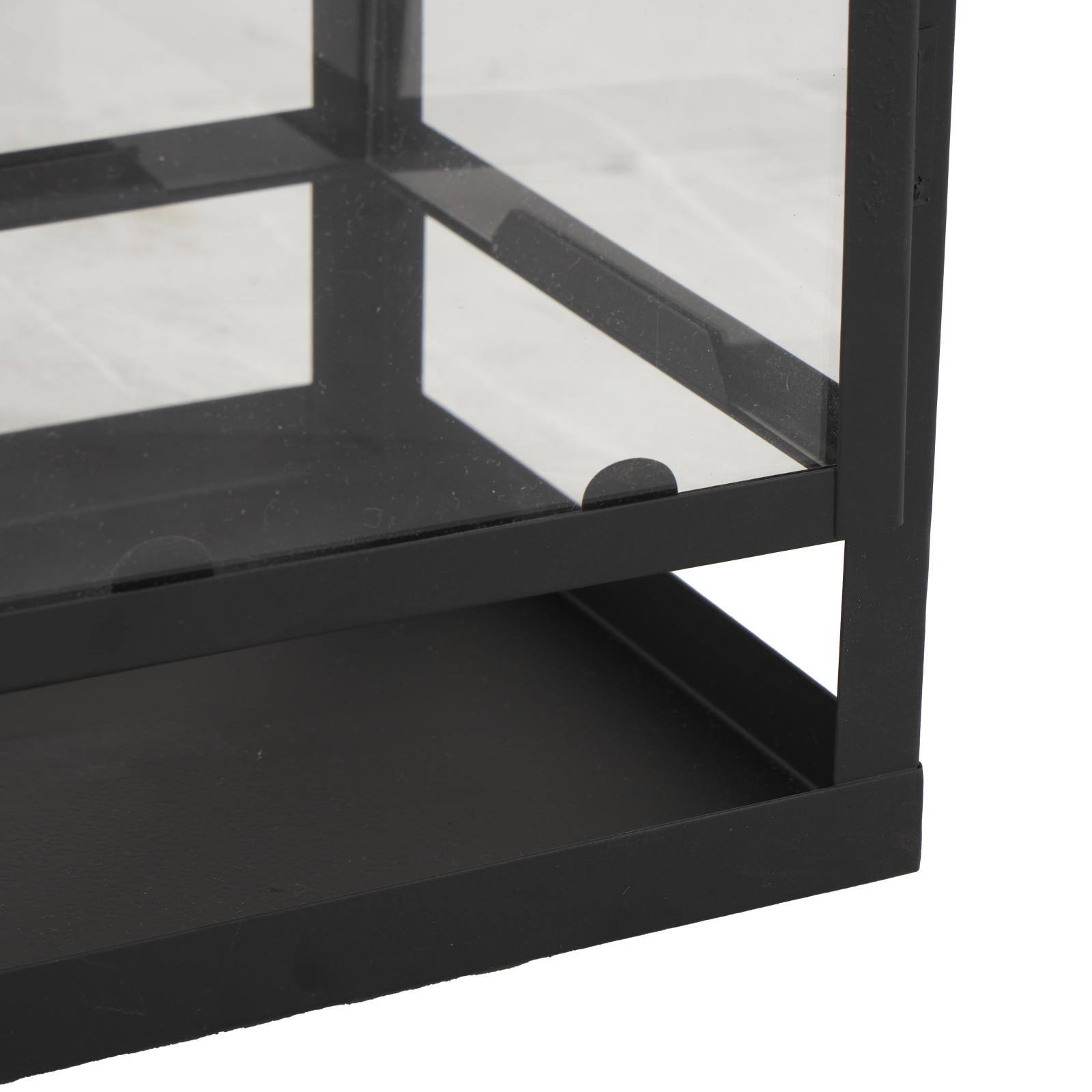 Black Minimalist Candle Lantern with Ring Handles Set