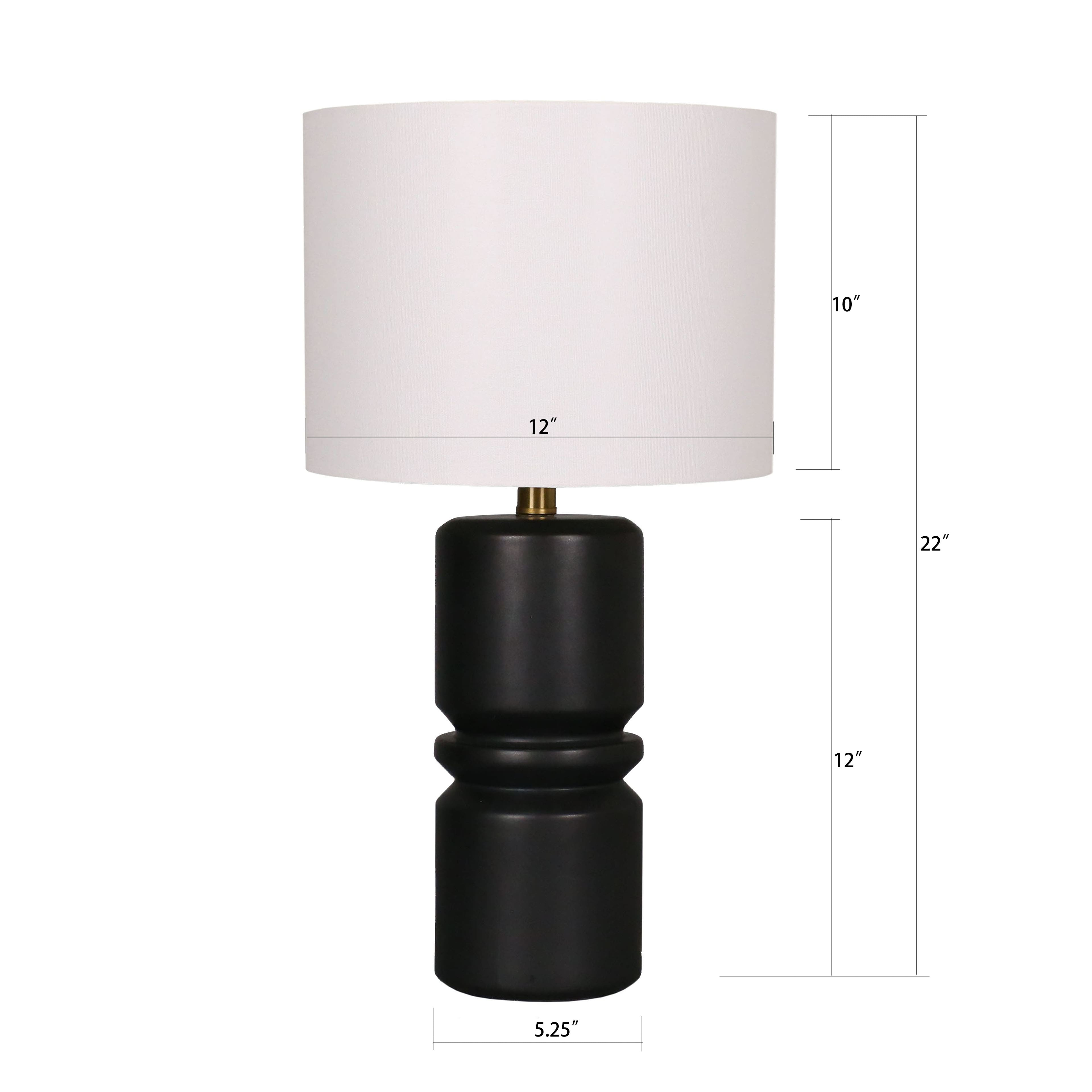22&#x22; Black Ceramic Table Lamp with White Fabric Shade by Ashland&#xAE;