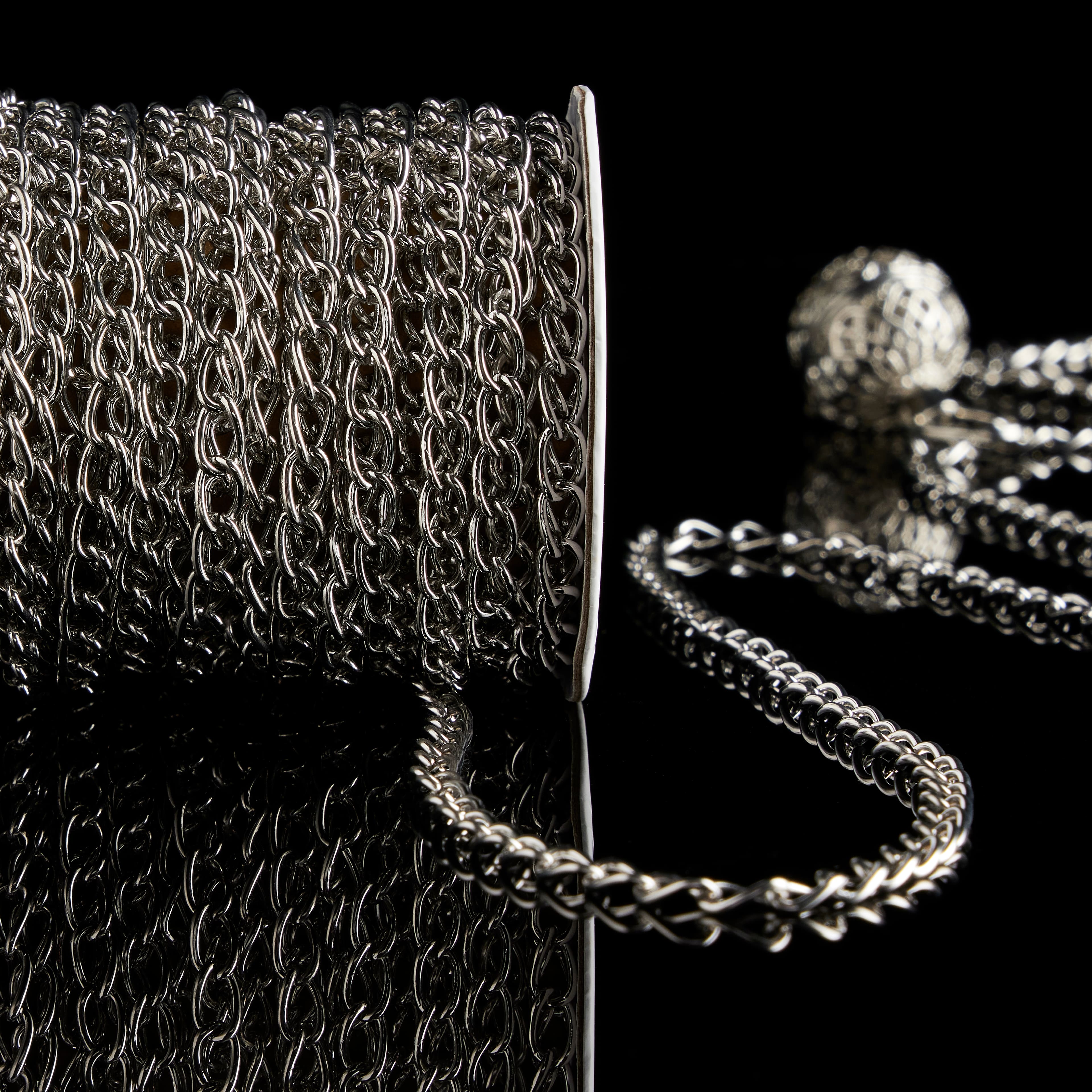 6 Pack: 7yd. Rhodium Curb Chain Spool by Bead Landing™