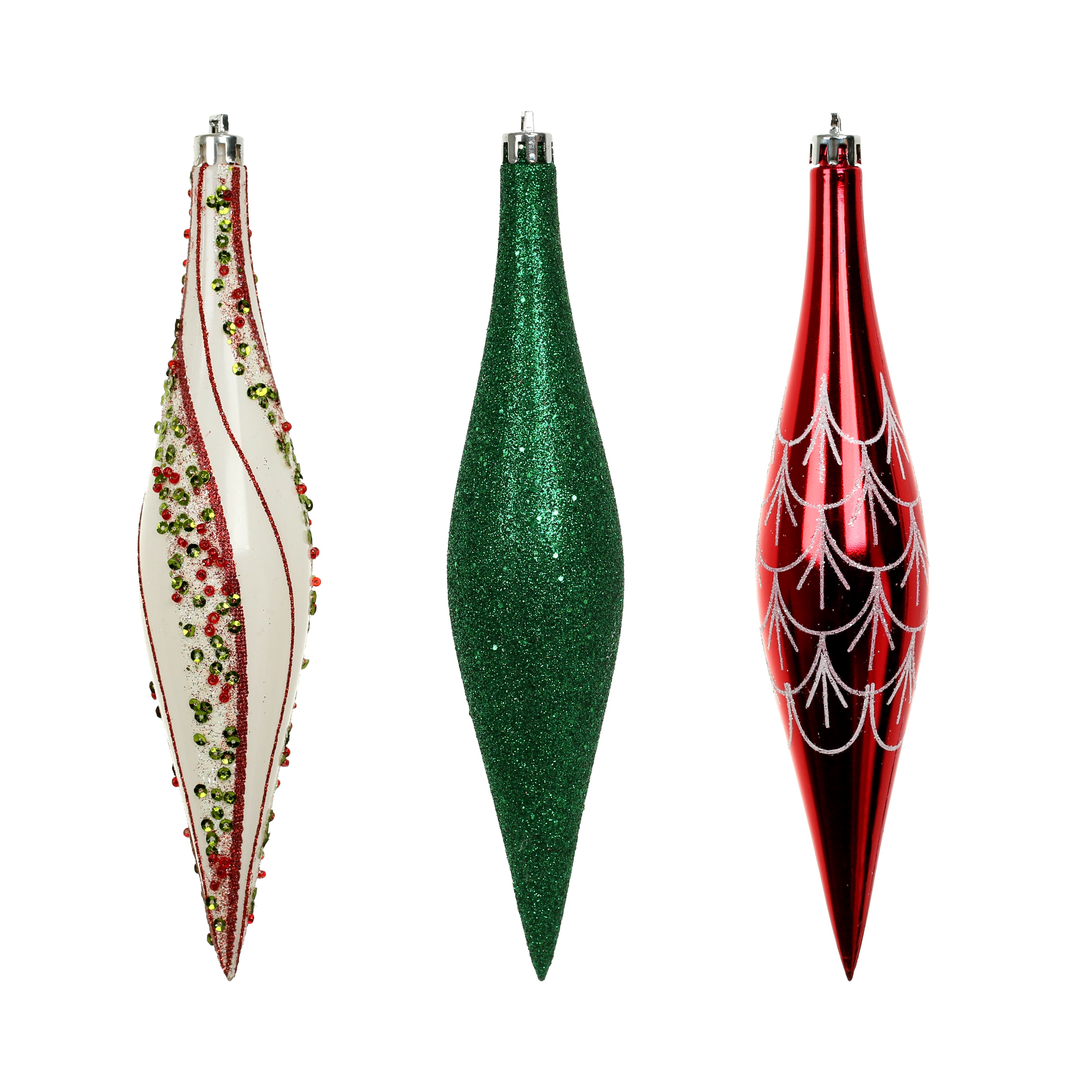 6 Pack 7.7&#x22; Peppermint Lane Shatterproof Teardrop Ornaments by Ashland&#xAE;