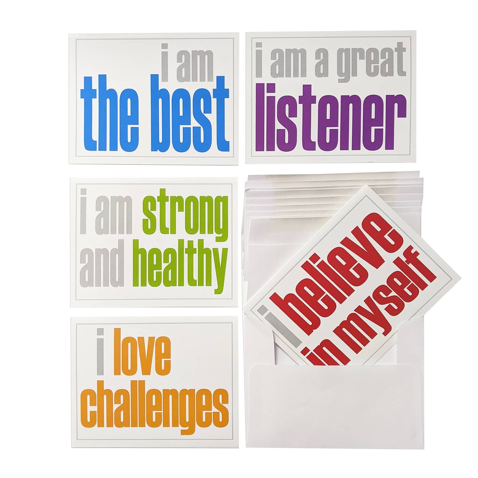 Inspired Minds Positivity Booster Set, Note Cards and Envelopes, 2 Each of 5 Titles