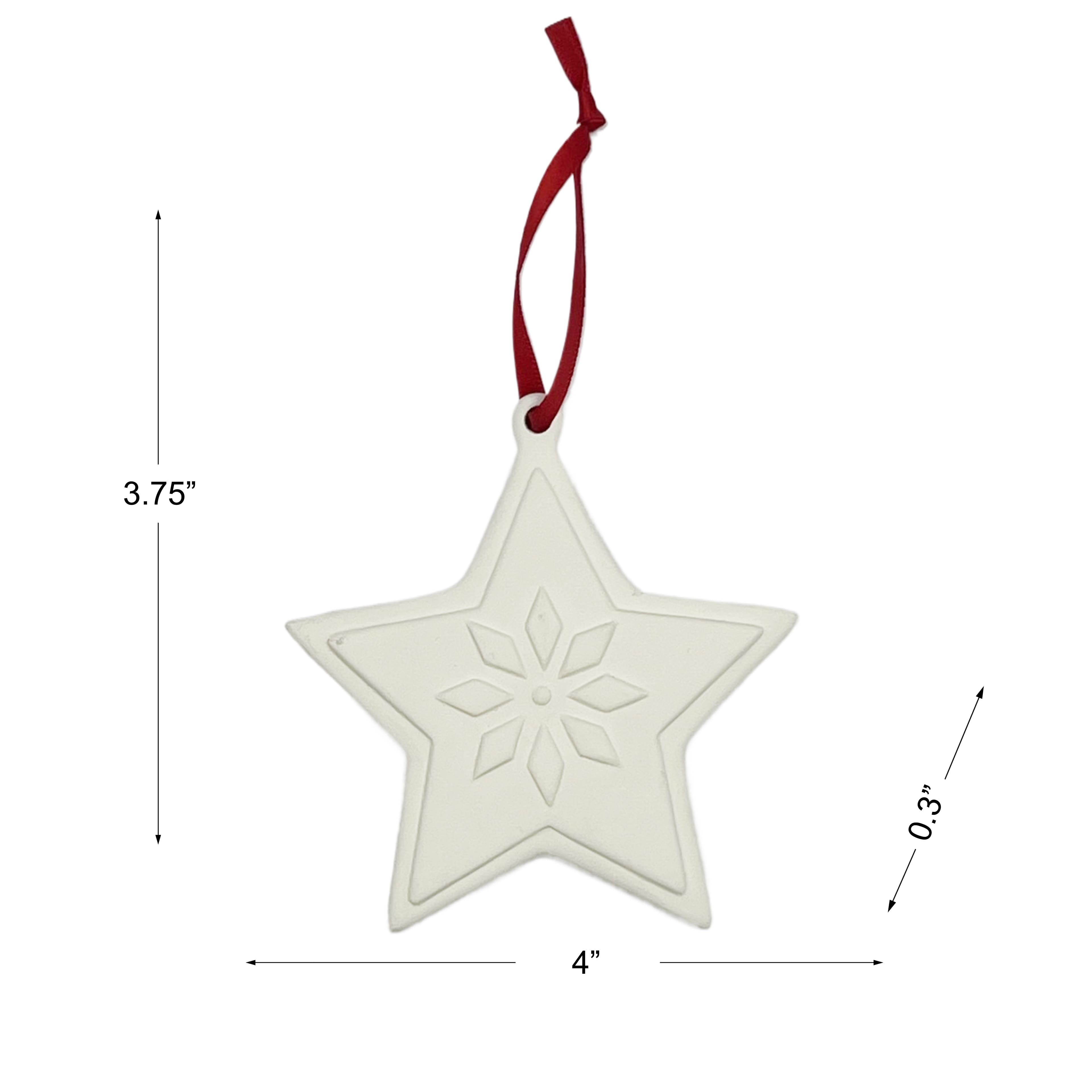 4&#x22; DIY Ceramic Snowflake Star Ornament by Make Market&#xAE;