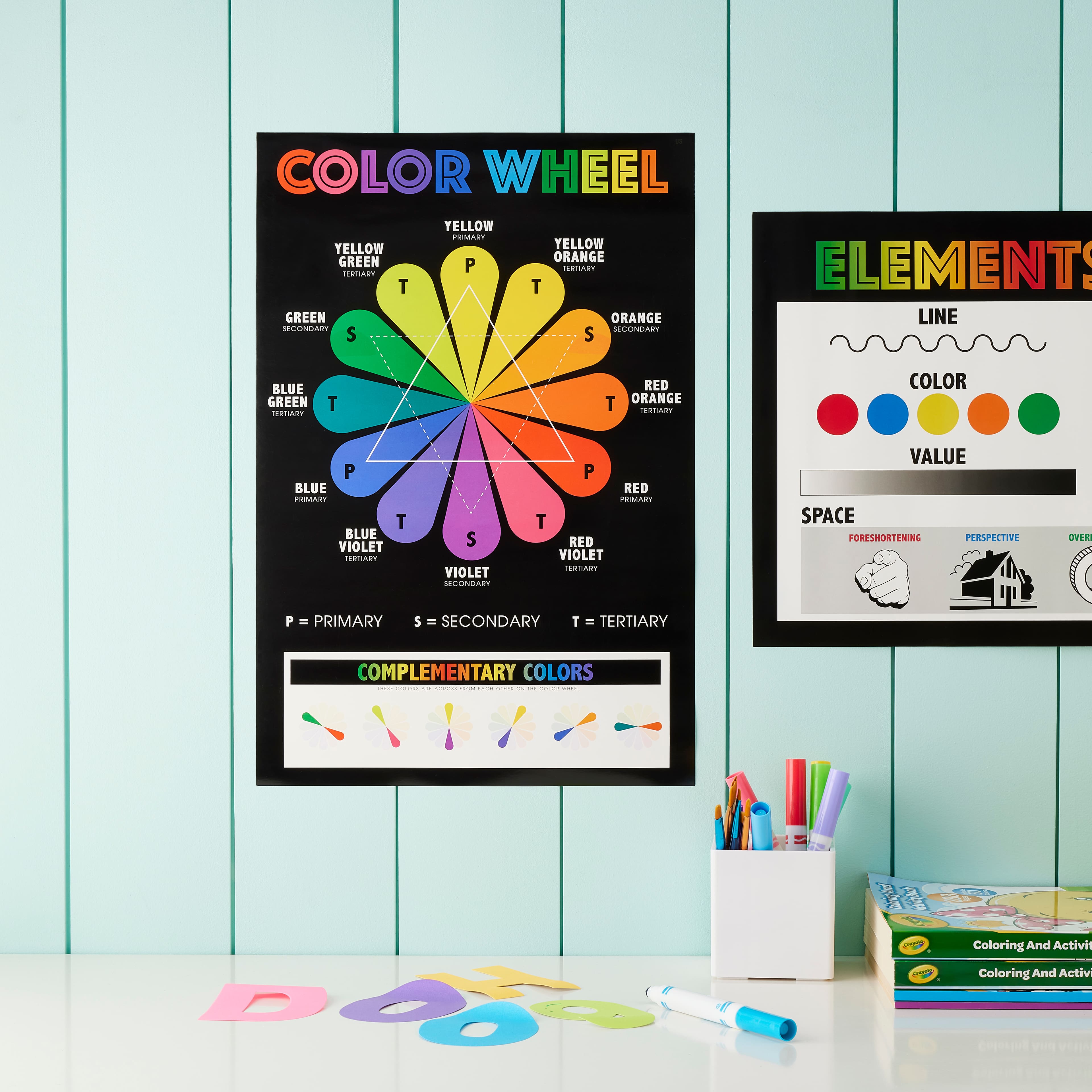 Color Wheel &#x26; Elements of Art Posters by B2C&#x2122;