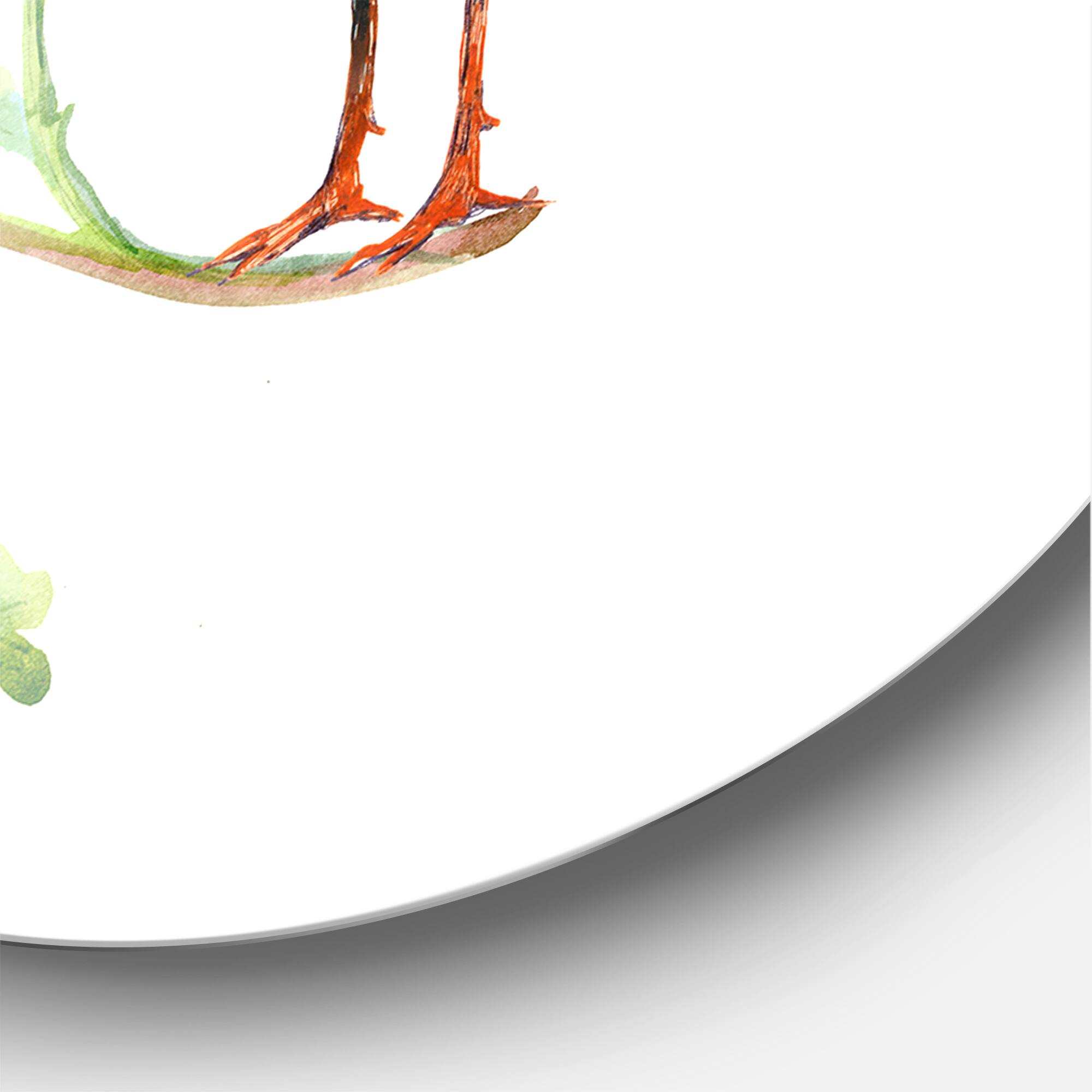 Designart - Peacocks and Iris Flowers - Traditional Metal Circle Wall Art