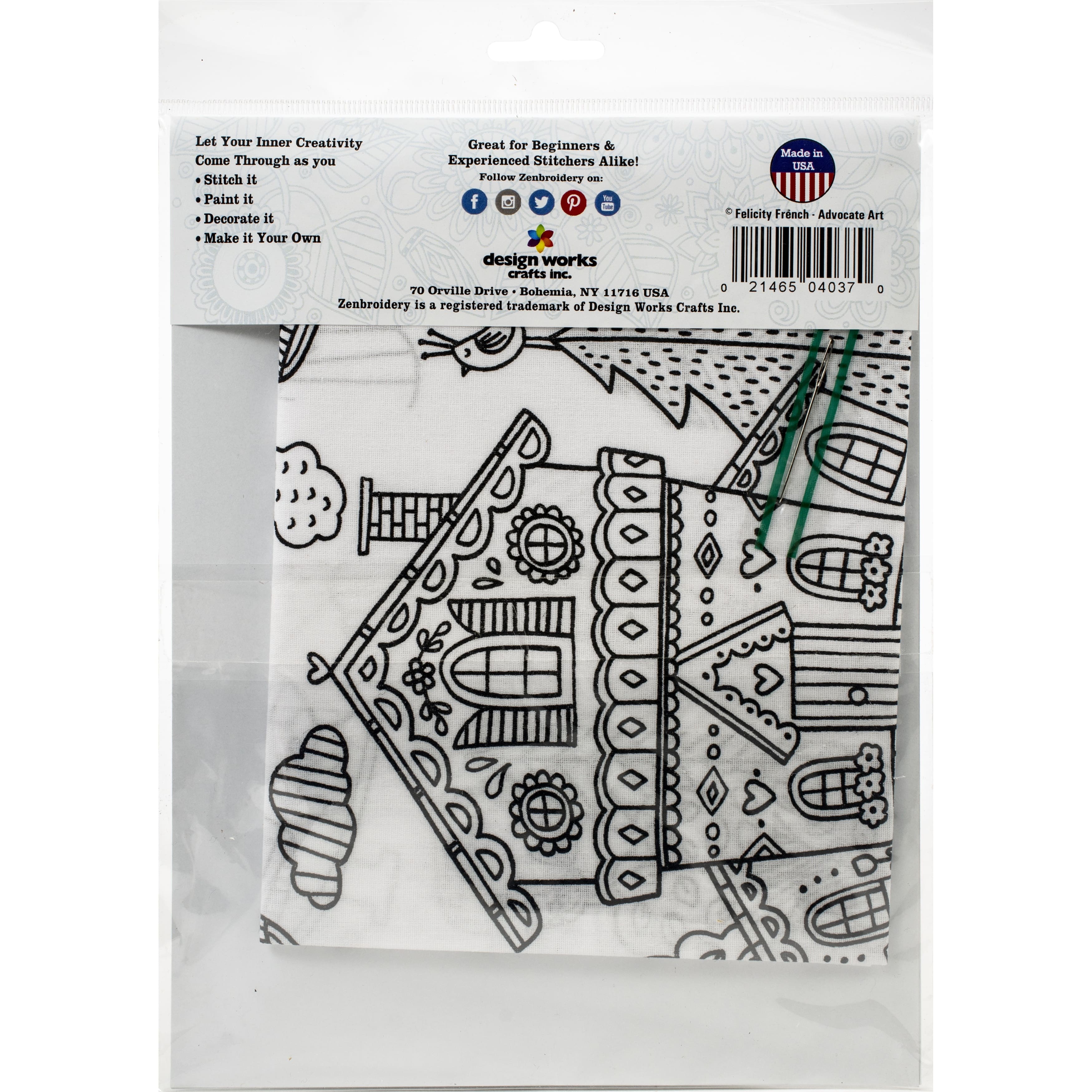 Design Works™ Zenbroidery Home Sweet Home Stamped Embroidery Kit