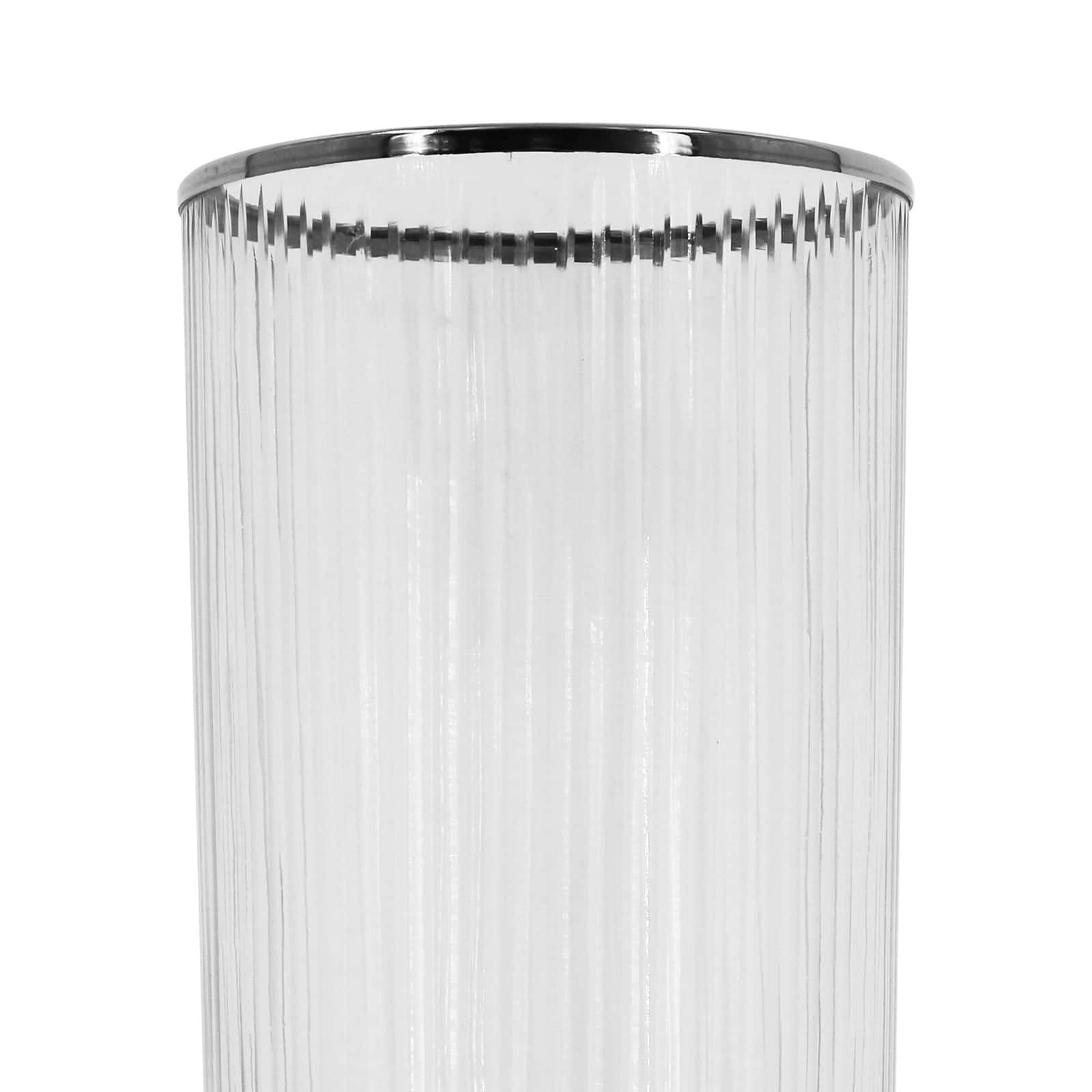 Ribbed Glass Vase with Silver Trim by Ashland®