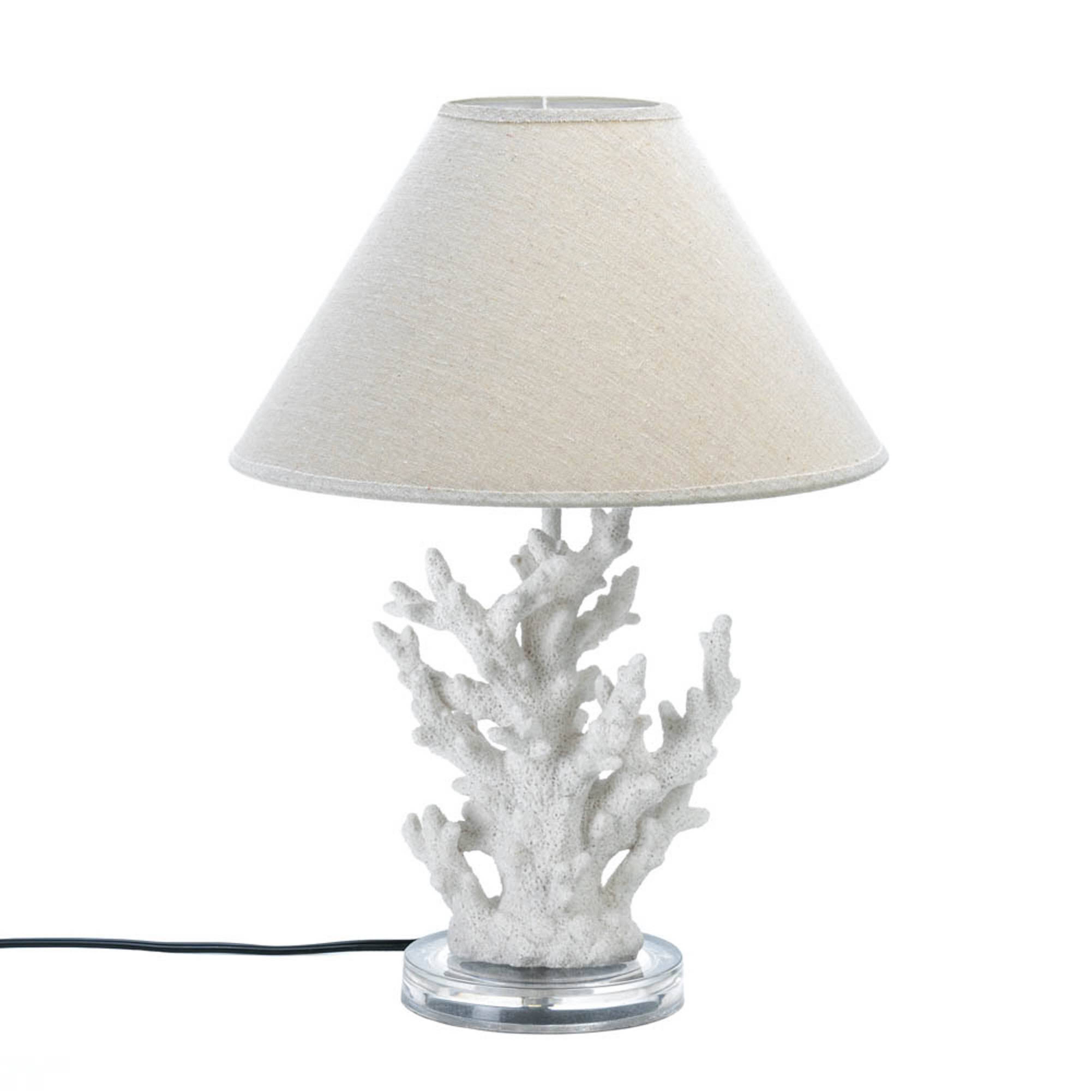 18.5&#x22; White Coral Table Lamp