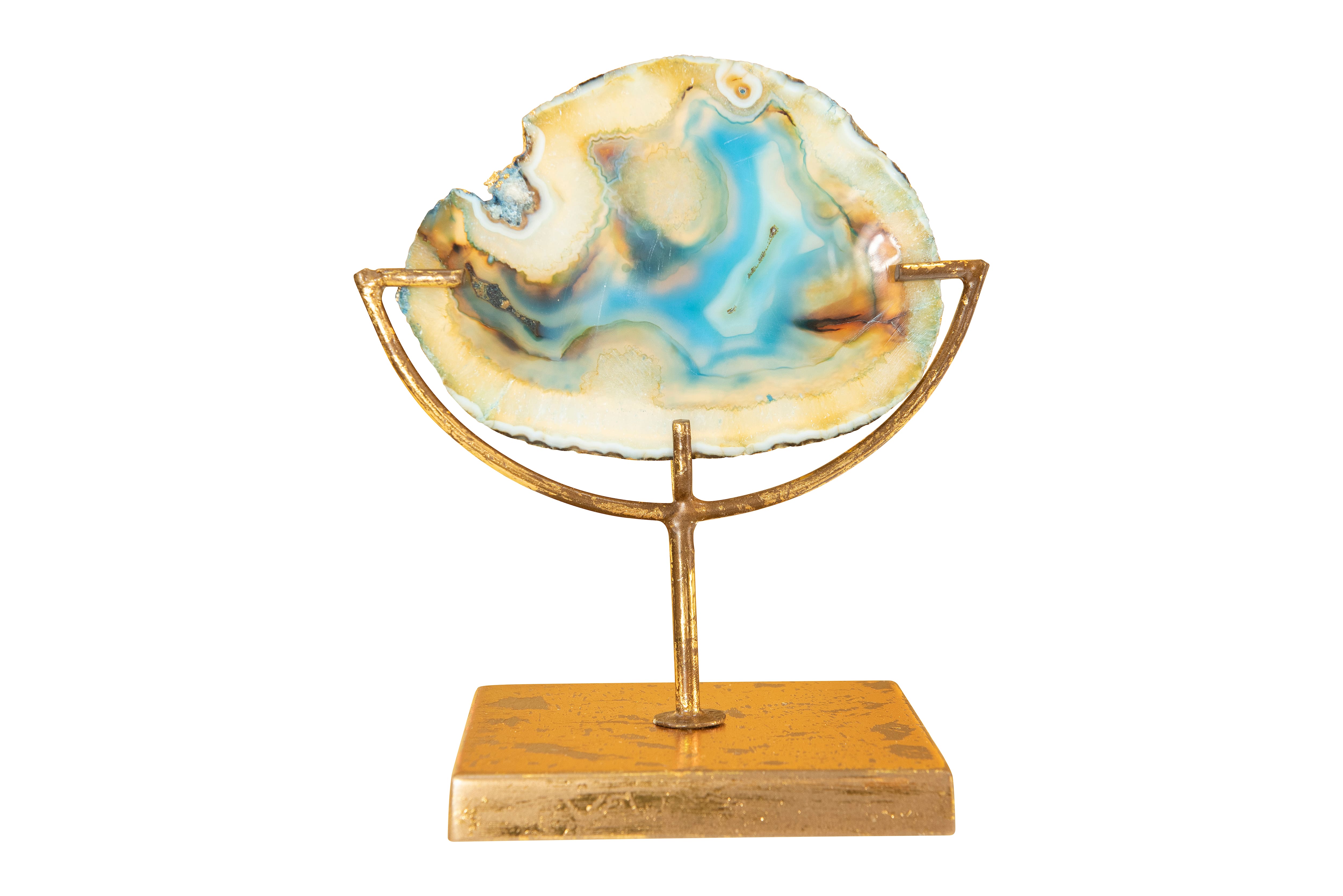 Blue Agate Decor on Stand