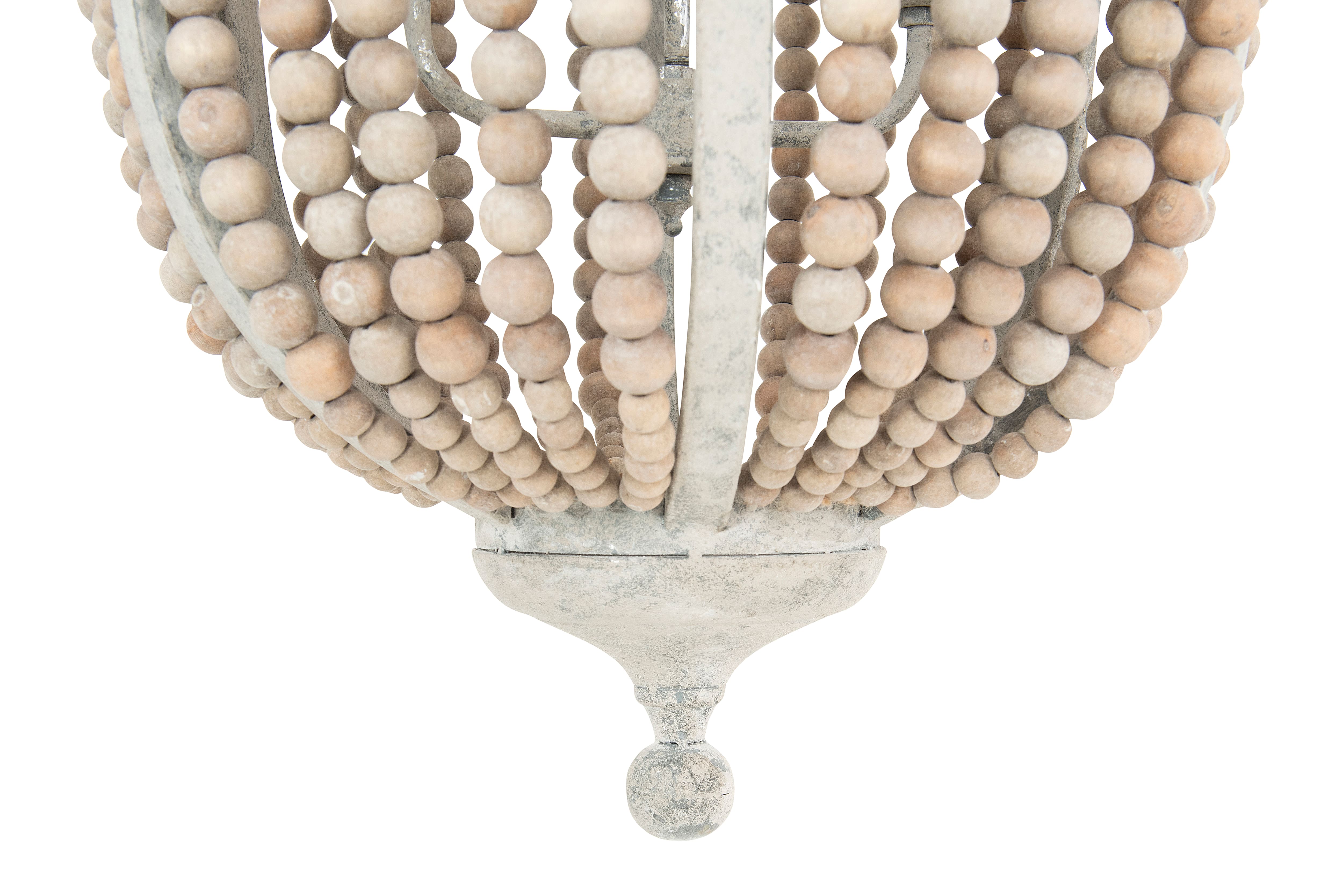 Hello Honey® 27" Metal Chandelier With Wood Beads