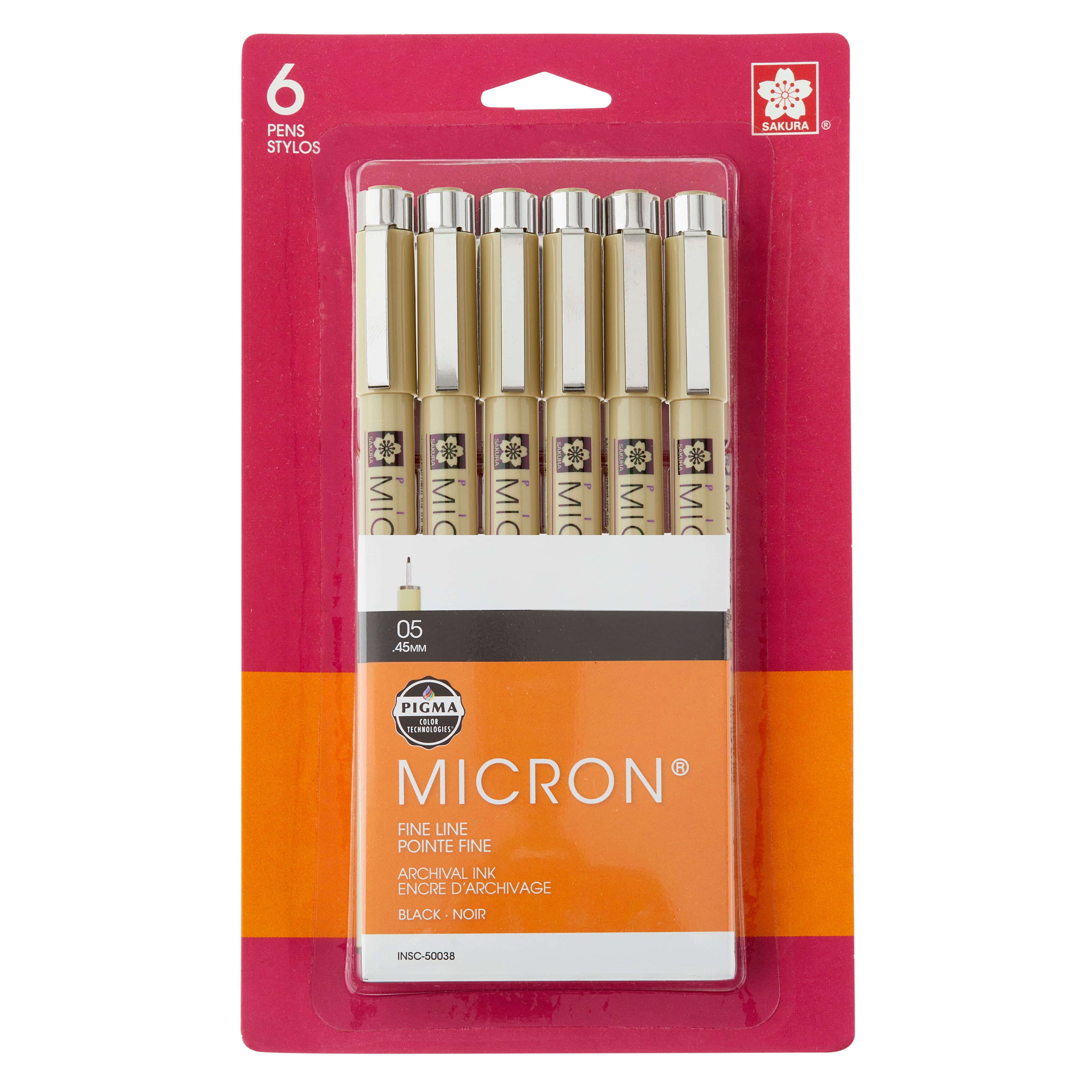 6 Packs: 6 ct. (36 total) Pigma&#xAE; Micron&#x2122; 05 Fine Line Black Pens