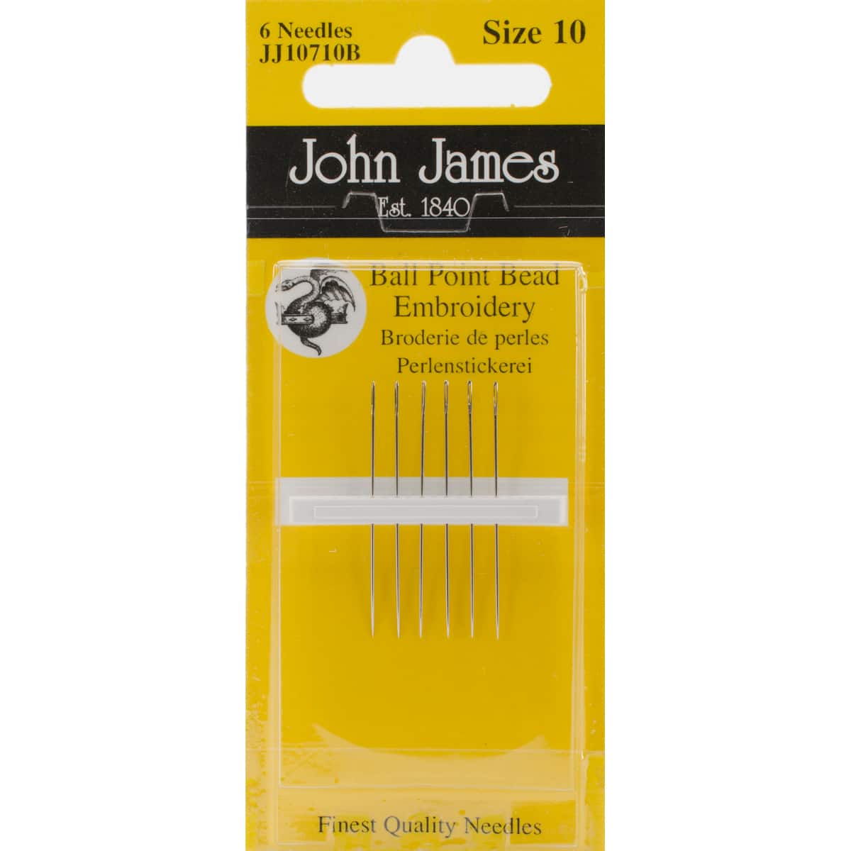 Colonial Needle John James Bead Embroidery Hand Needles, 10, 6ct.
