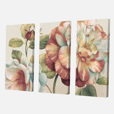 Designart - Romantic Dark Rose Blossing Flowers - Floral Premium Canvas ...